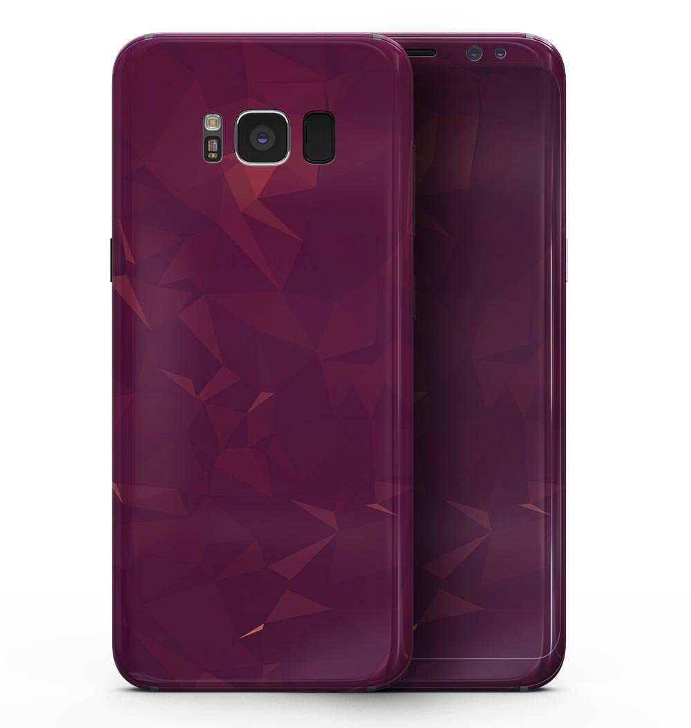 Dark Pink Geometric V3 skin kit for Samsung Galaxy S8, showcasing vibrant geometric patterns and premium vinyl material.