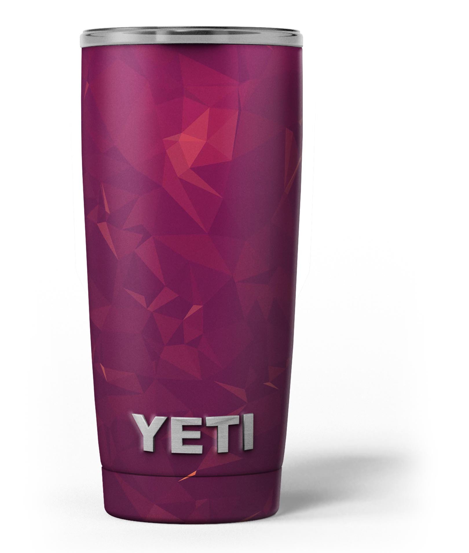 Dark Pink Geometric V3 skin decal vinyl wrap kit for Yeti Cooler, showcasing a stylish geometric design.