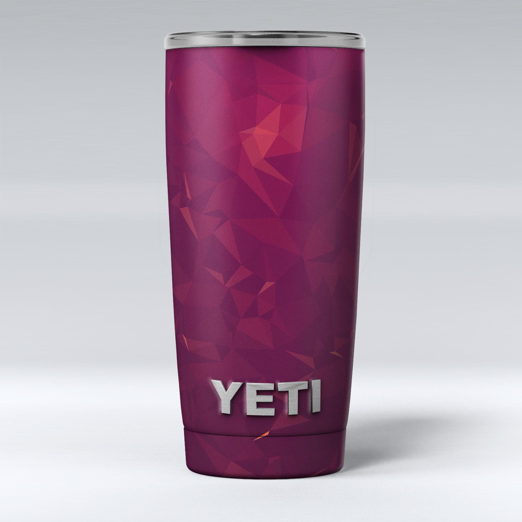 Dark Pink Geometric V3 skin decal vinyl wrap kit for Yeti Cooler, showcasing a stylish geometric design.