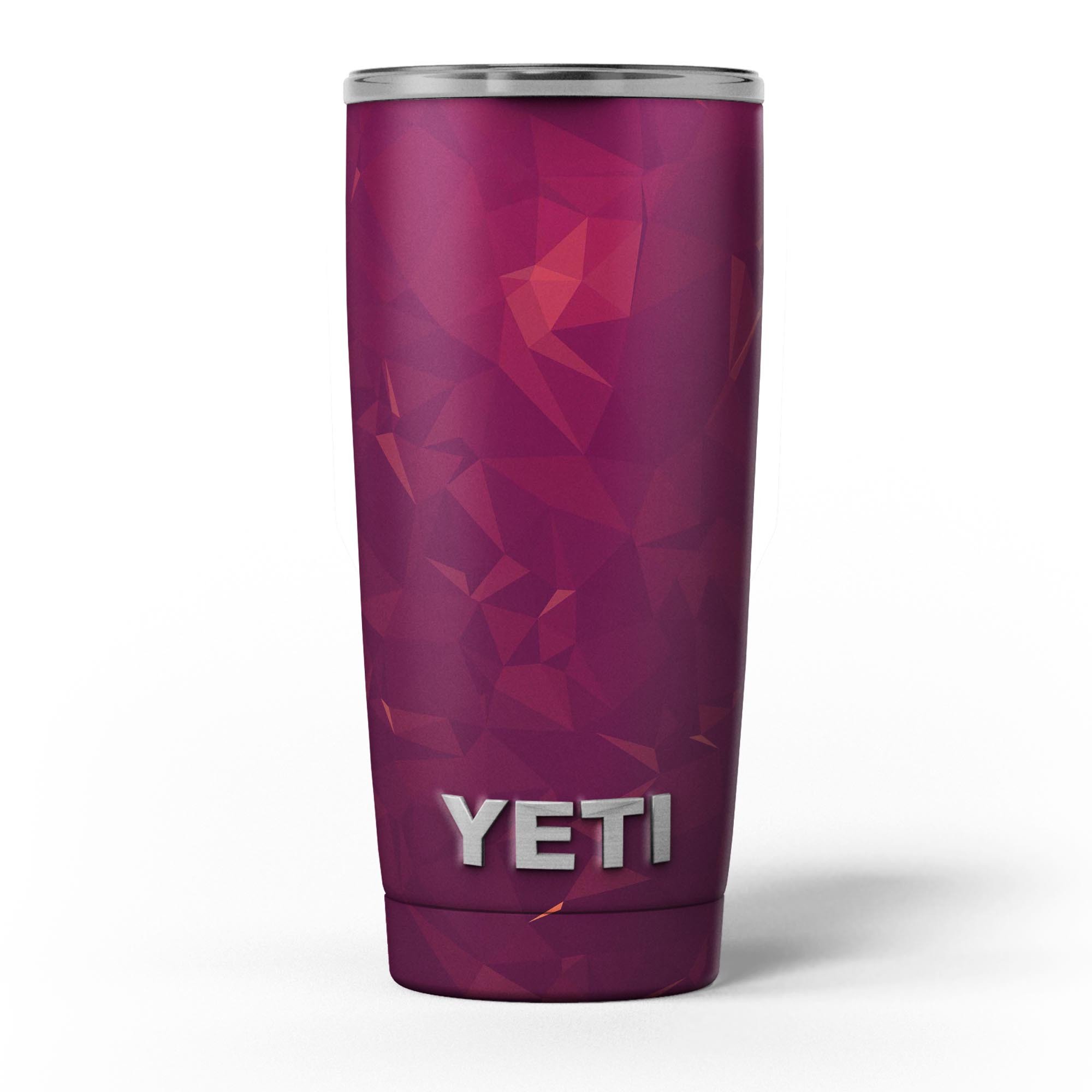 Dark Pink Geometric V3 skin decal vinyl wrap kit for Yeti Cooler, showcasing a stylish geometric design.