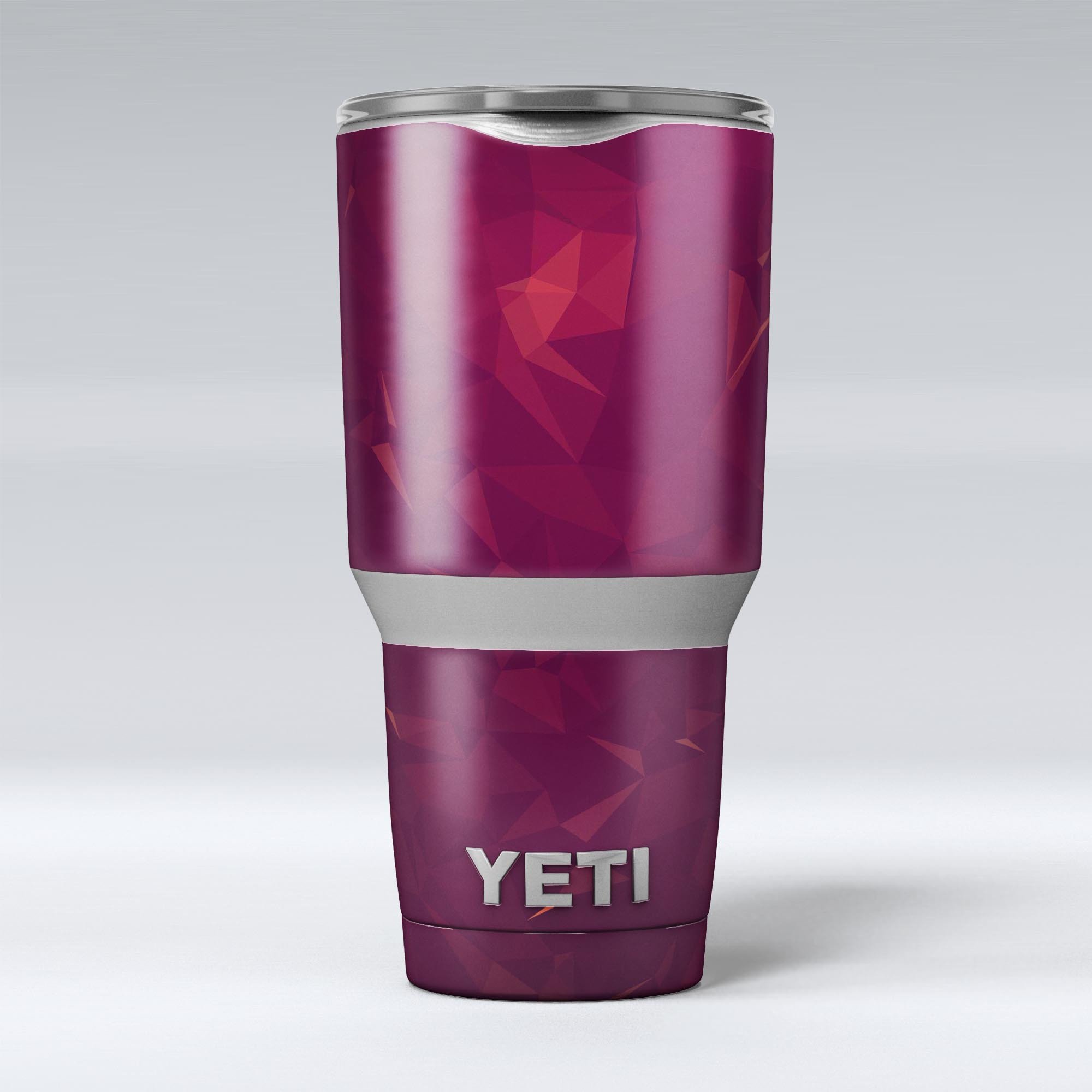 Dark Pink Geometric V3 skin decal vinyl wrap kit for Yeti Cooler, showcasing a stylish geometric design.