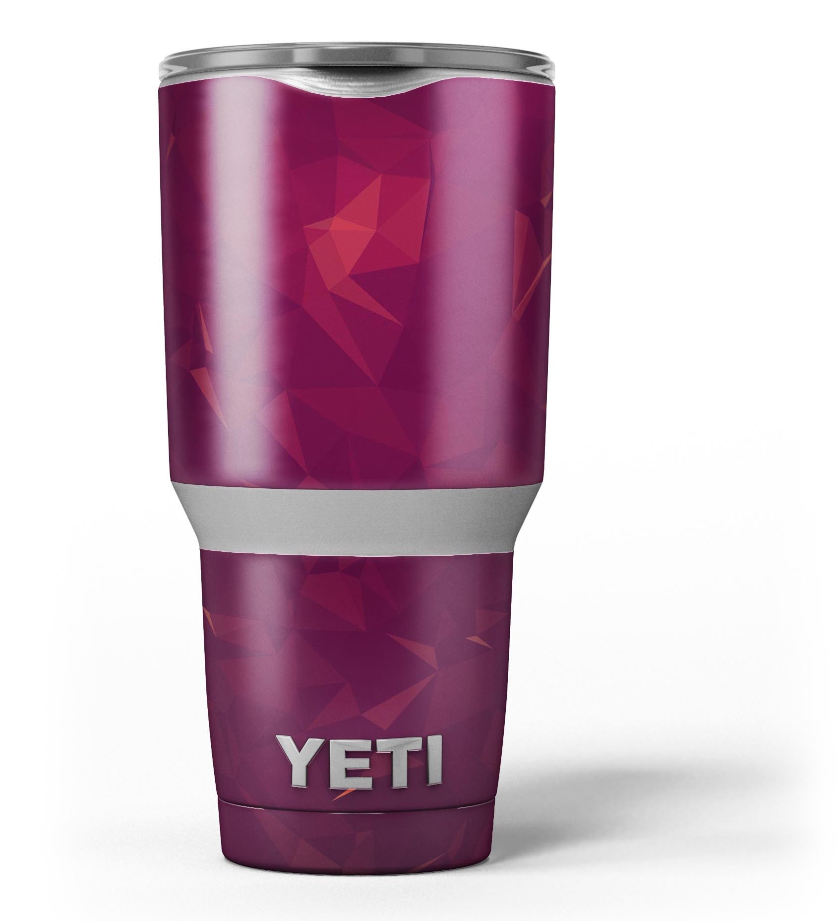 Dark Pink Geometric V3 skin decal vinyl wrap kit for Yeti Cooler, showcasing a stylish geometric design.