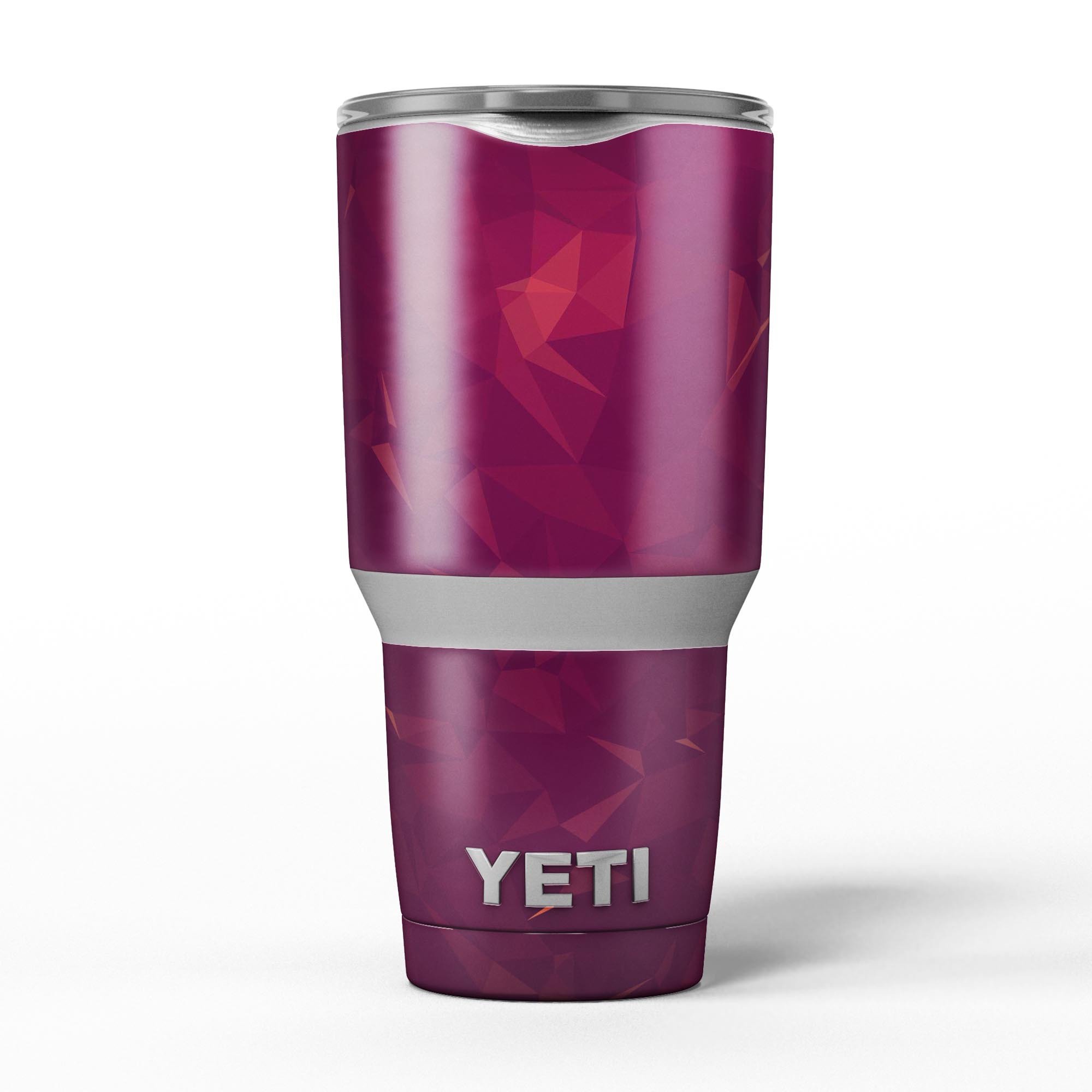 Dark Pink Geometric V3 skin decal vinyl wrap kit for Yeti Cooler, showcasing a stylish geometric design.