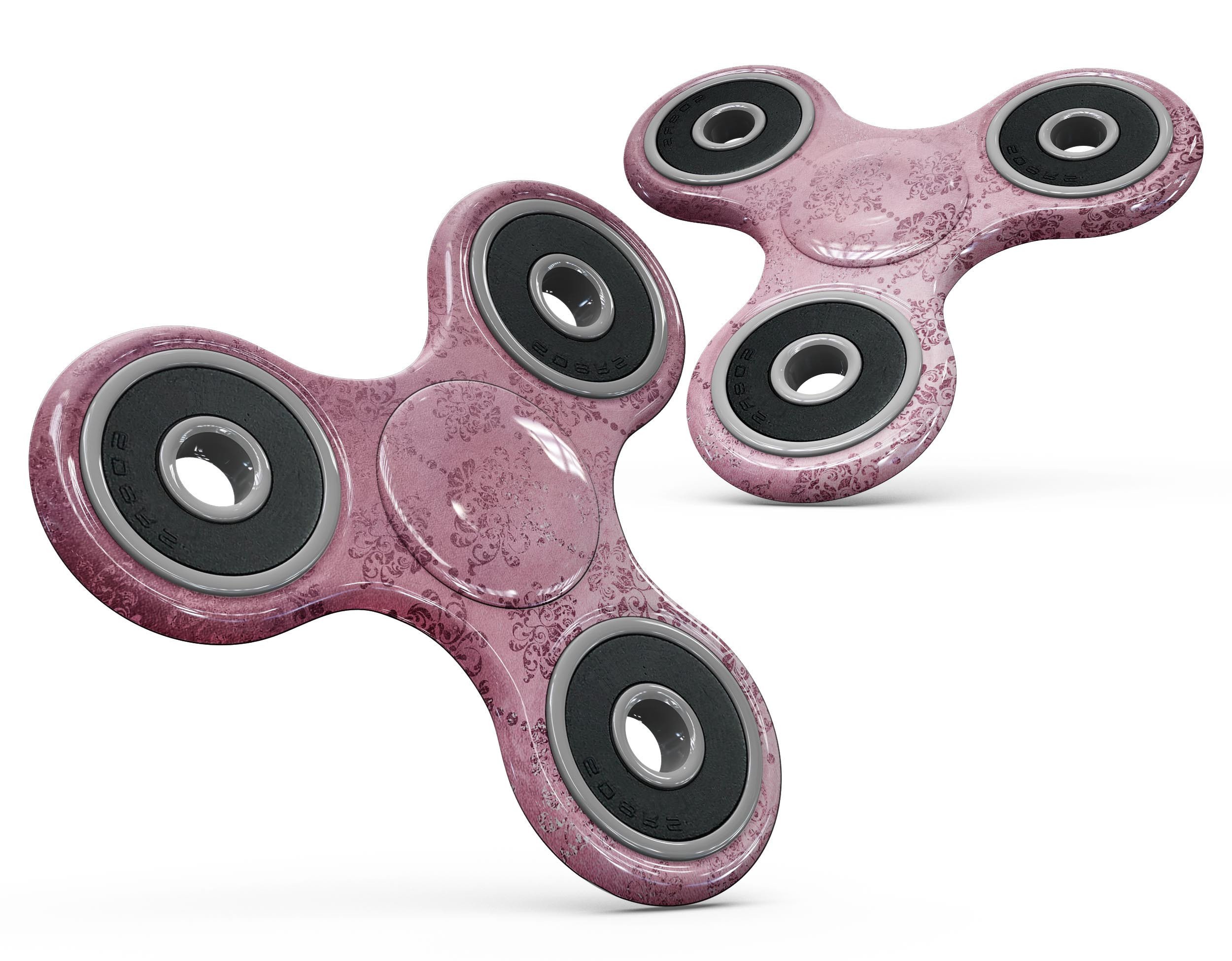 Dark Pink Royal Over Pattern Full-Body Fidget Spinner Skin-Kit showcasing vibrant design and premium vinyl material.