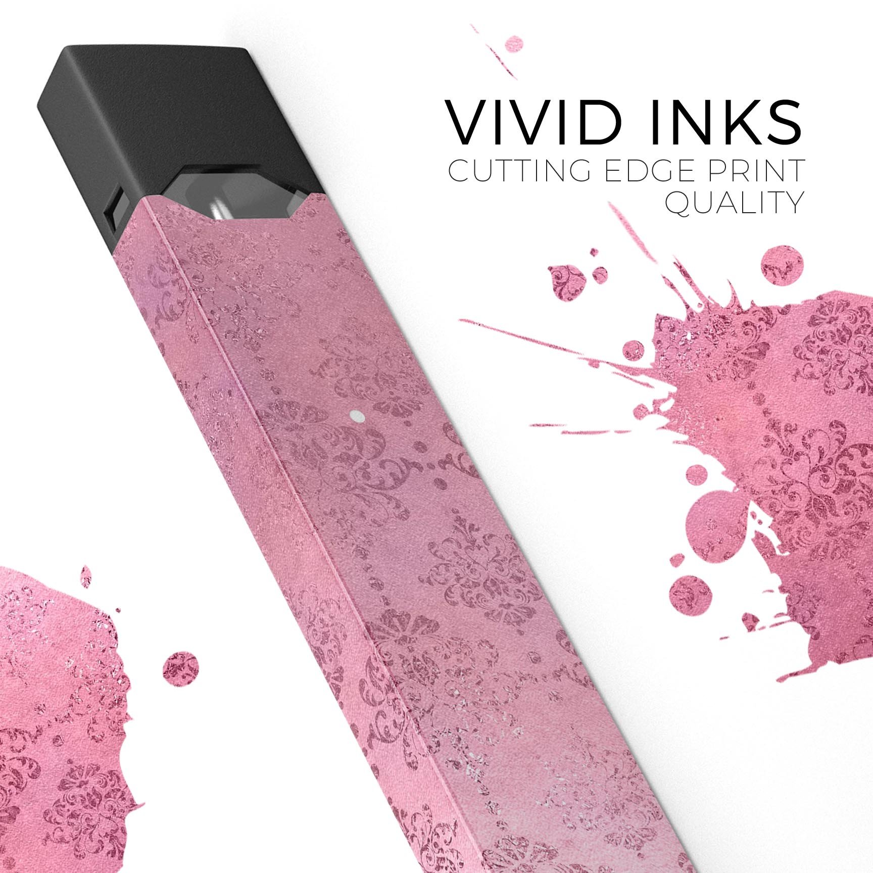 Dark Pink Royal Over Pattern skin-wrap for JUUL device, showcasing vibrant design and protective features.