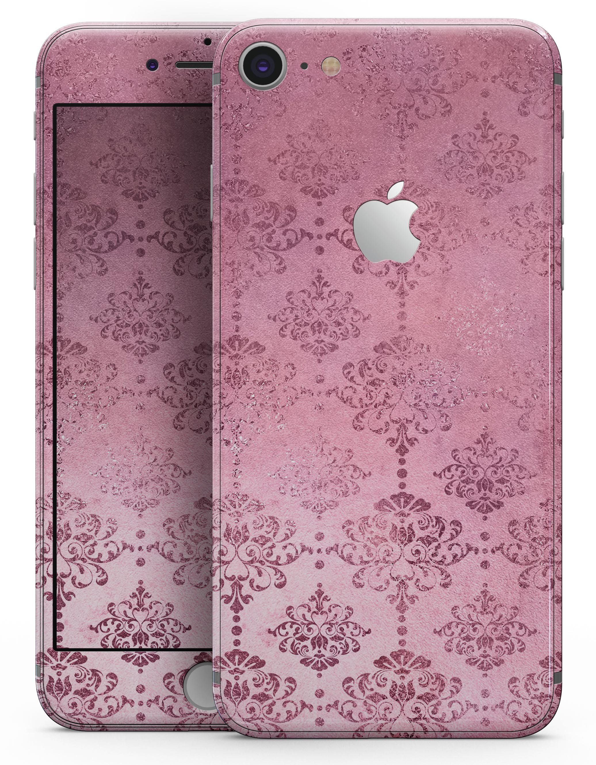 Dark Pink Royal Over Pattern skin for iPhone 8 and 8 Plus, showcasing vibrant colors and premium vinyl material.