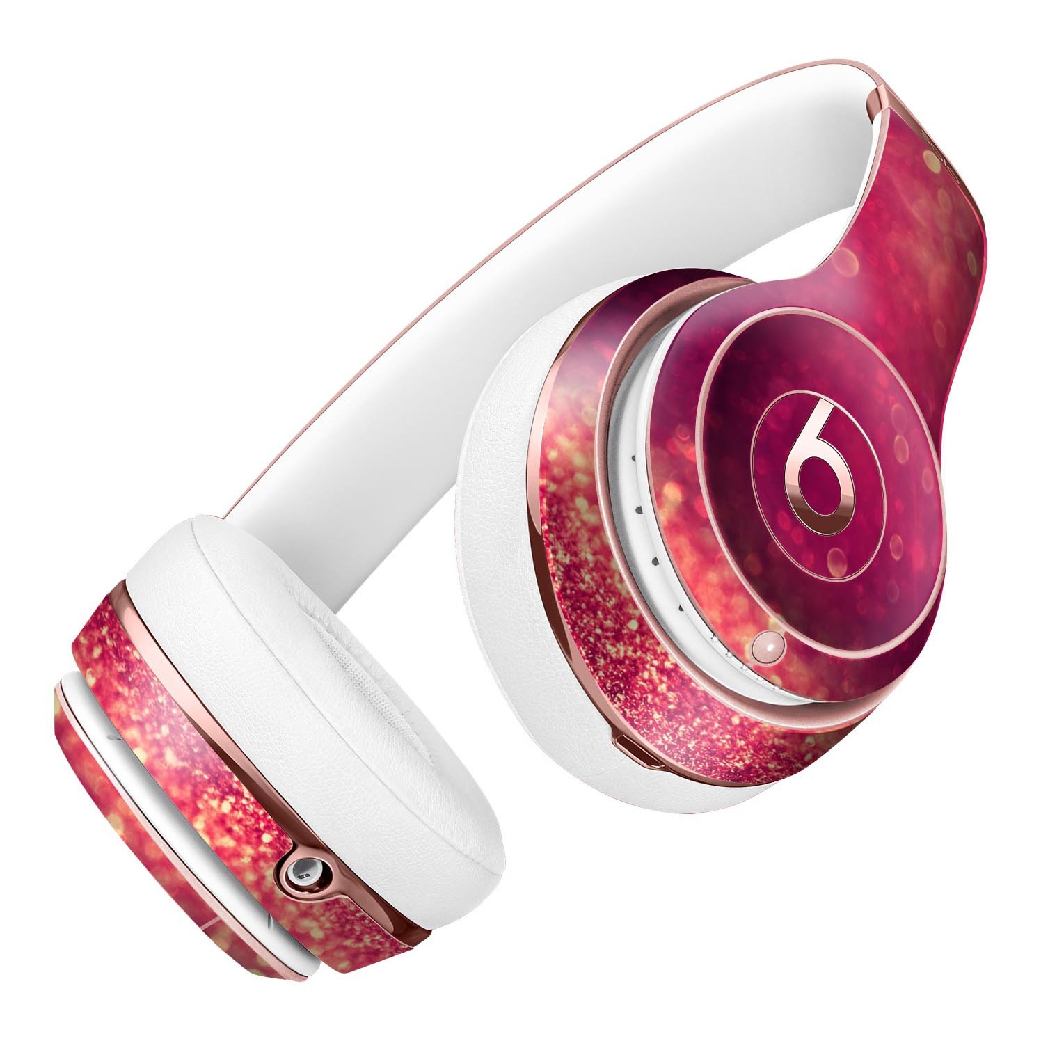 Dark Pink Shimmering Orbs of Light Skin Kit for Beats by Dre Solo 3 Wireless Headphones, showcasing vibrant colors and a stylish design.