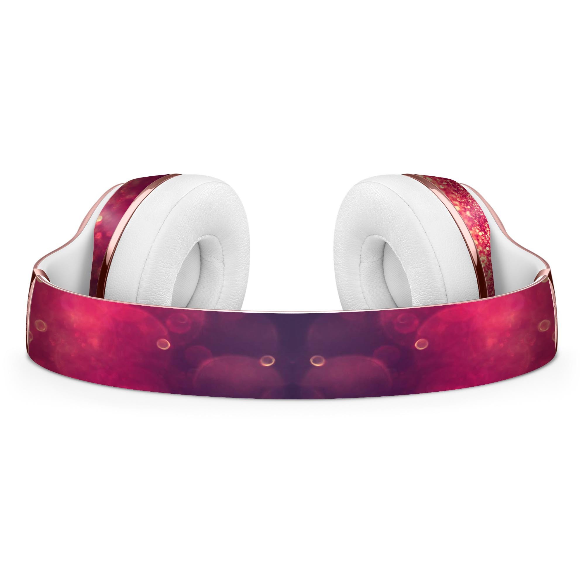 Dark Pink Shimmering Orbs of Light Skin Kit for Beats by Dre Solo 3 Wireless Headphones, showcasing vibrant colors and a stylish design.