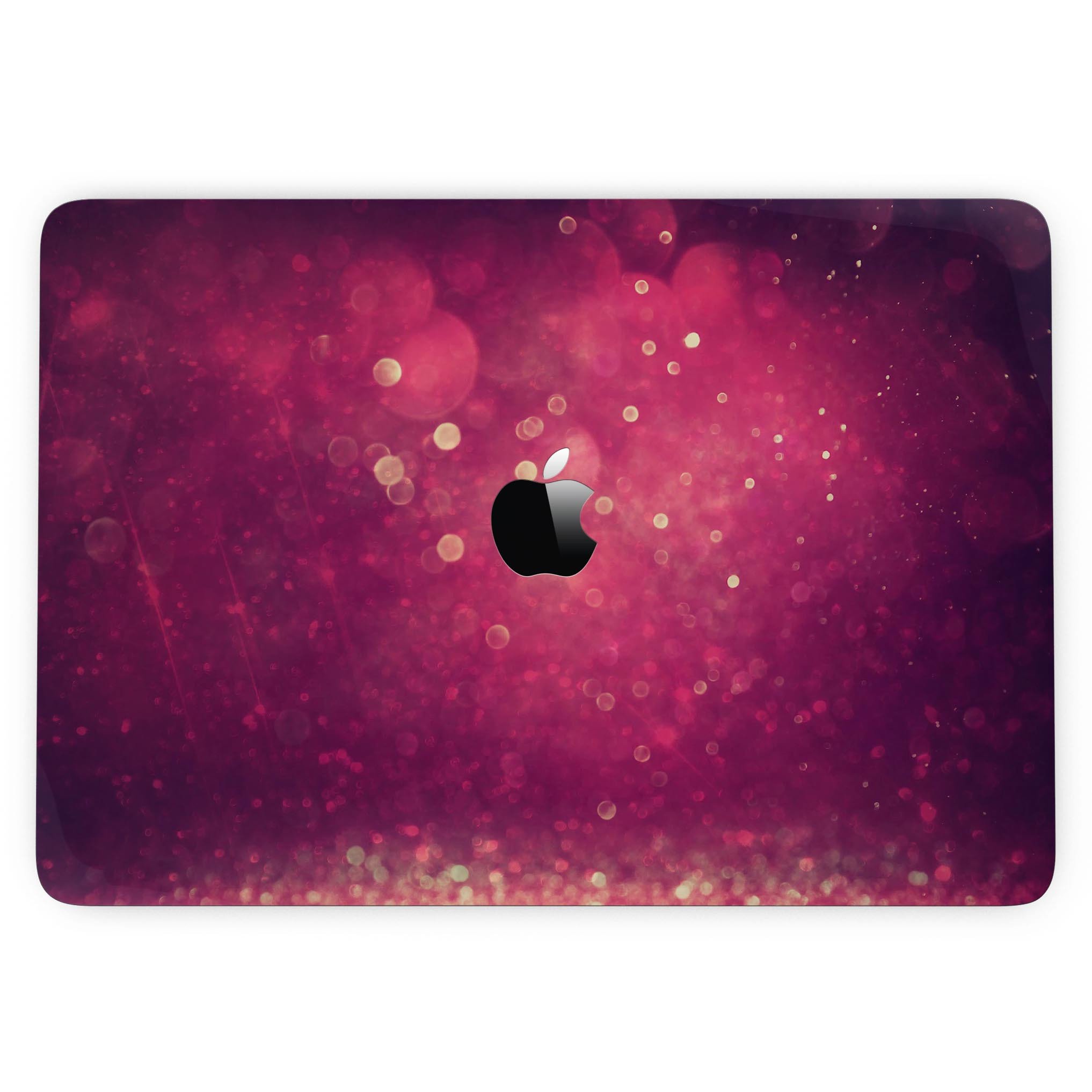 Dark Pink Shimmering Orbs of Light skin for MacBook Pro with Touch Bar, showcasing a vibrant design that adds style and protection.