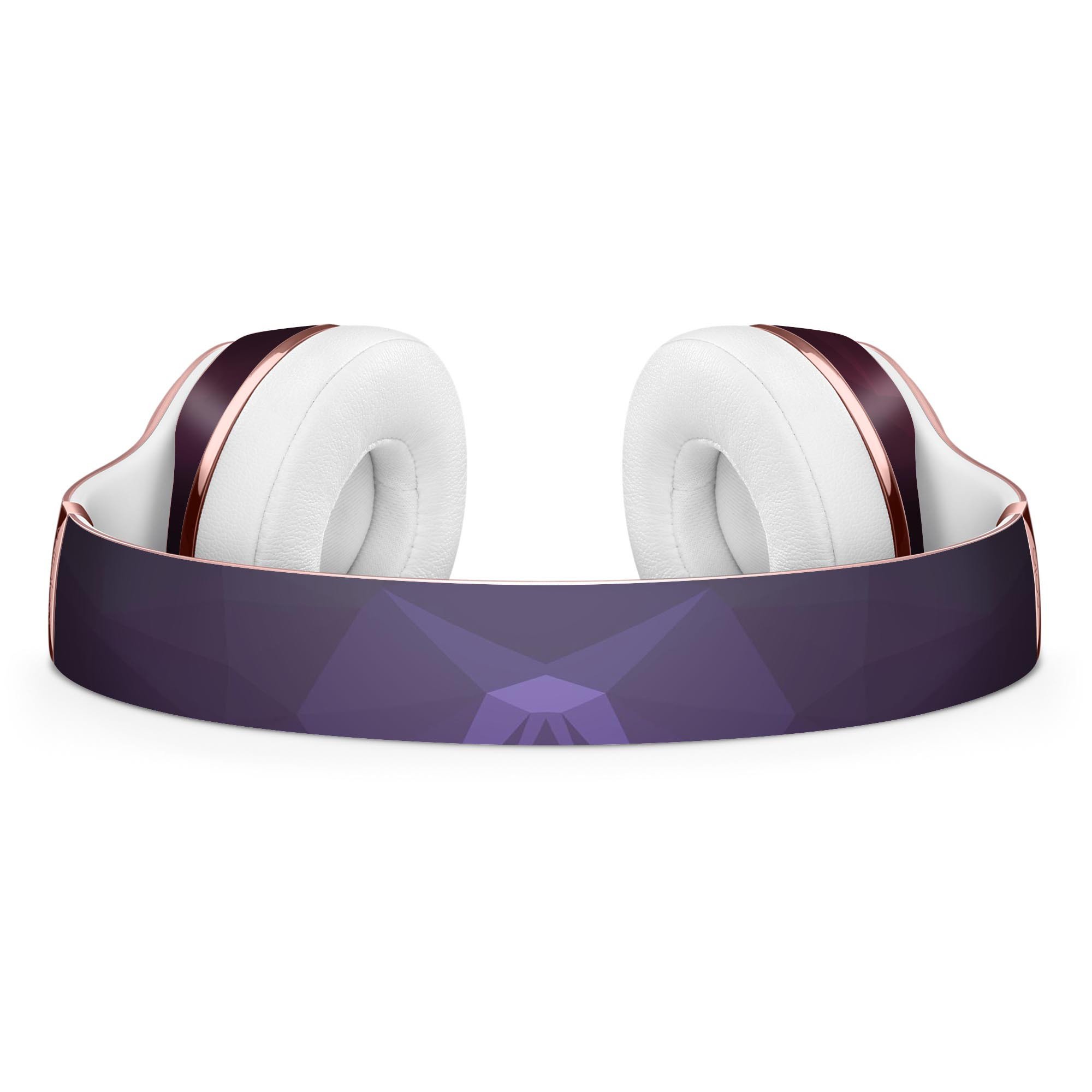 Dark purple and pink geometric shapes skin kit for Beats by Dre Solo 3 Wireless Headphones, showcasing vibrant colors and unique design.