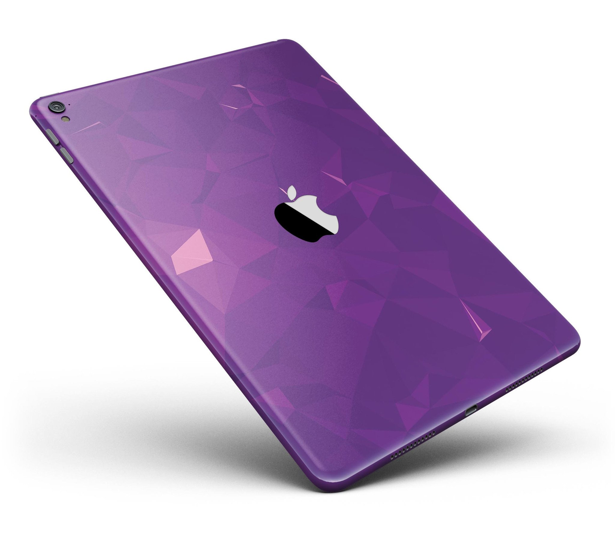 Dark Purple Geometric V15 Full Body Skin for iPad Pro, showcasing a stylish design with a premium vinyl finish.