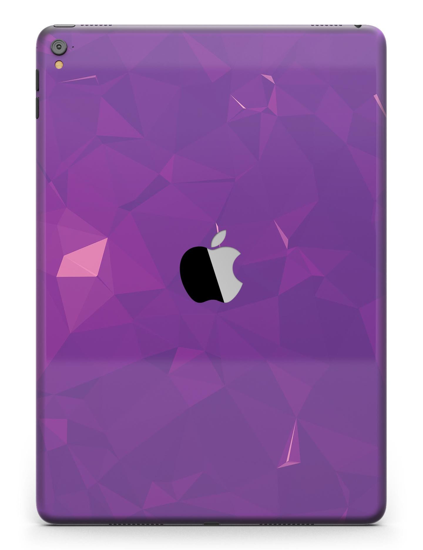 Dark Purple Geometric V15 Full Body Skin for iPad Pro, showcasing a stylish design with a premium vinyl finish.