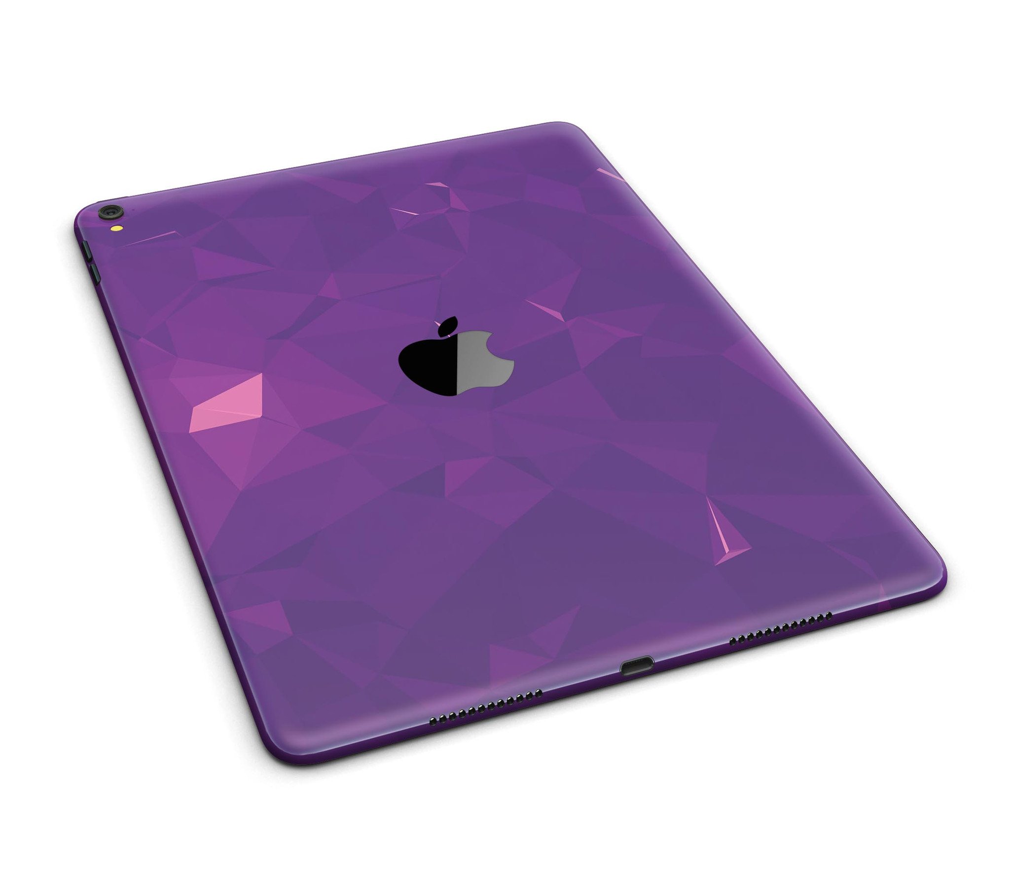 Dark Purple Geometric V15 Full Body Skin for iPad Pro, showcasing a stylish design with a premium vinyl finish.