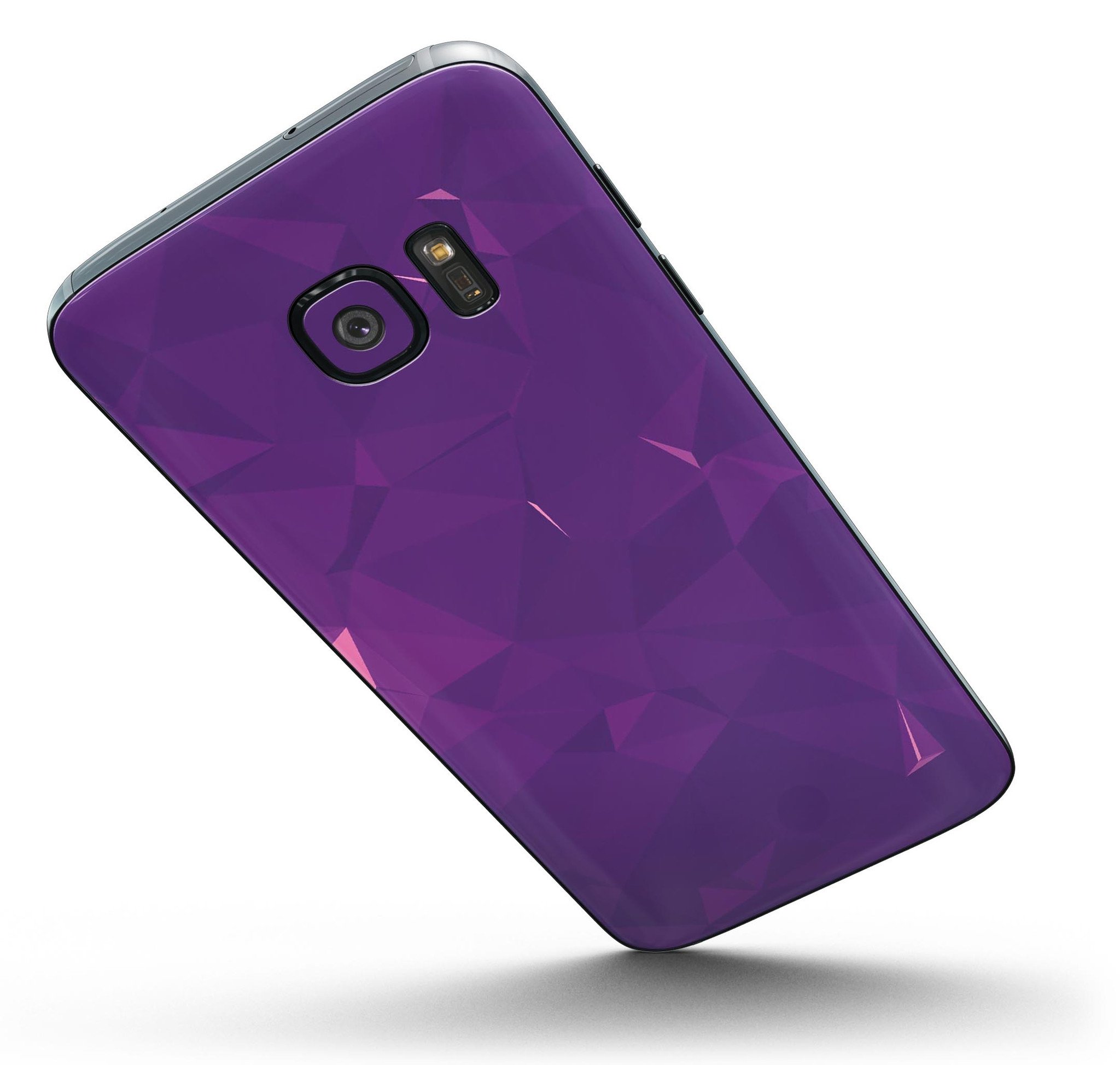 Dark Purple Geometric V15 skin kit for Samsung Galaxy S7 and S7 Edge, showcasing a stylish geometric design with a premium vinyl finish.