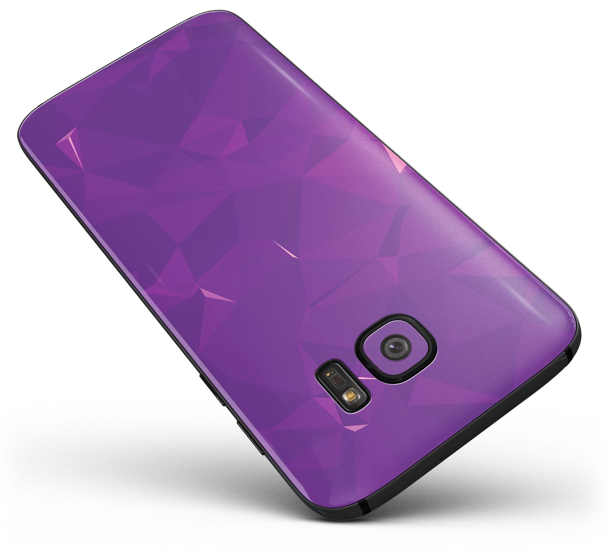 Dark Purple Geometric V15 skin kit for Samsung Galaxy S7 and S7 Edge, showcasing a stylish geometric design with a premium vinyl finish.