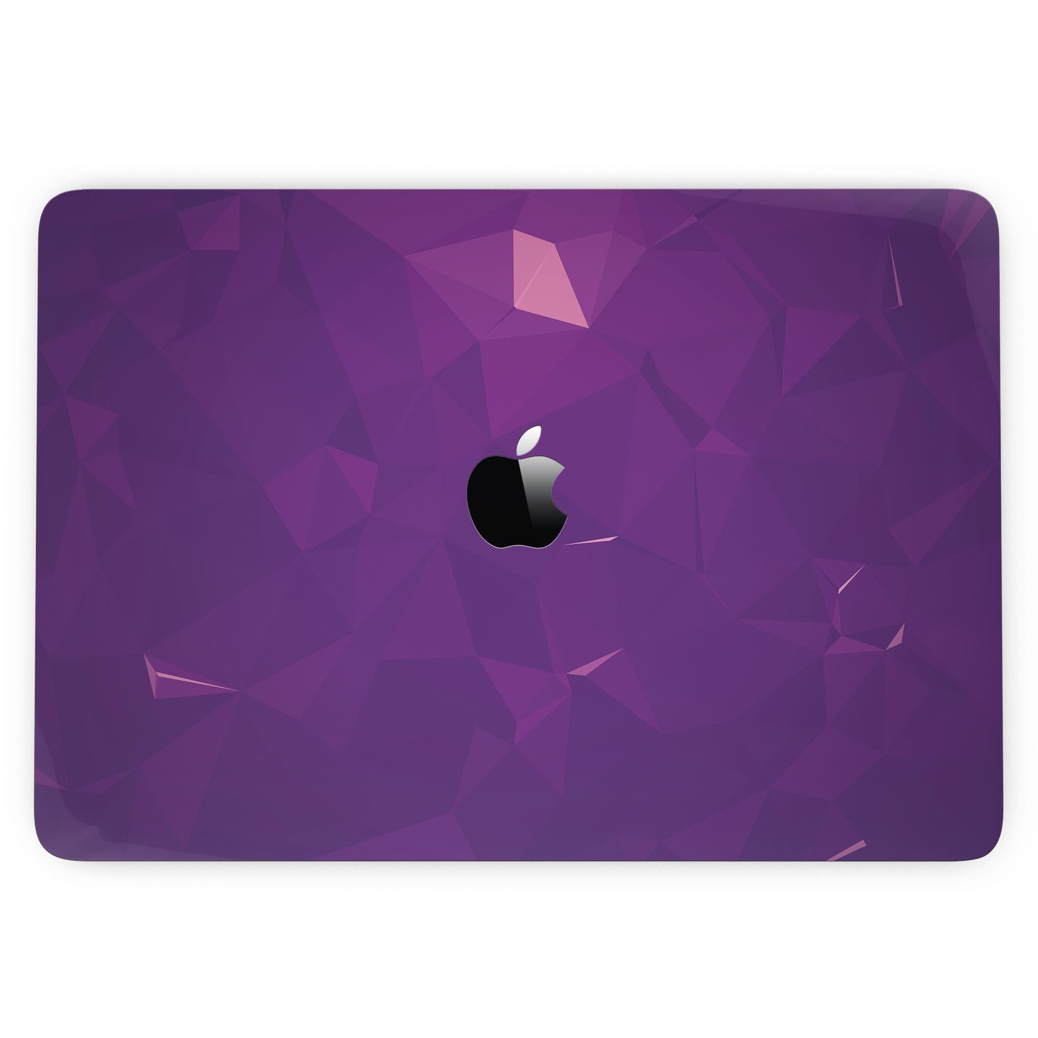 Dark Purple Geometric V15 skin kit for MacBook Pro with Touch Bar, showcasing a stylish geometric design on a sleek laptop.