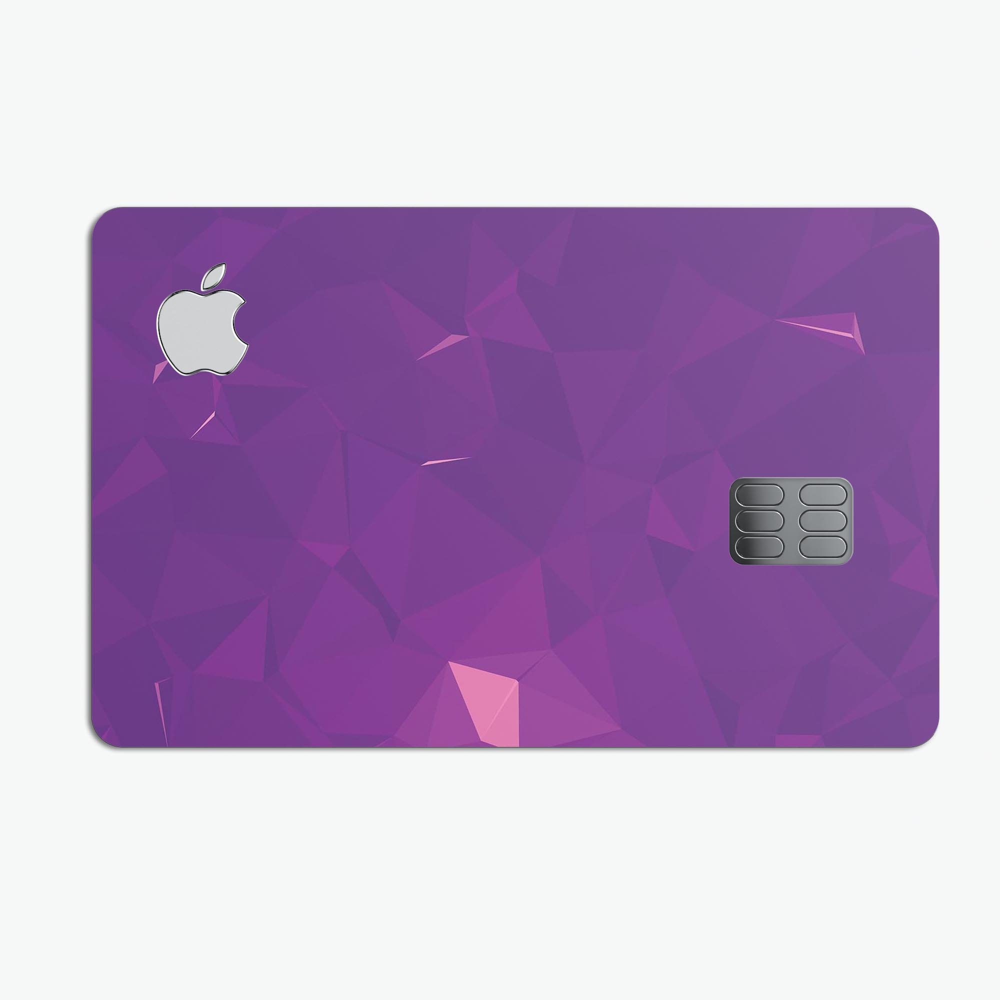 Dark Purple Geometric V15 decal skin for Apple Card, showcasing a stylish geometric design with a premium finish.