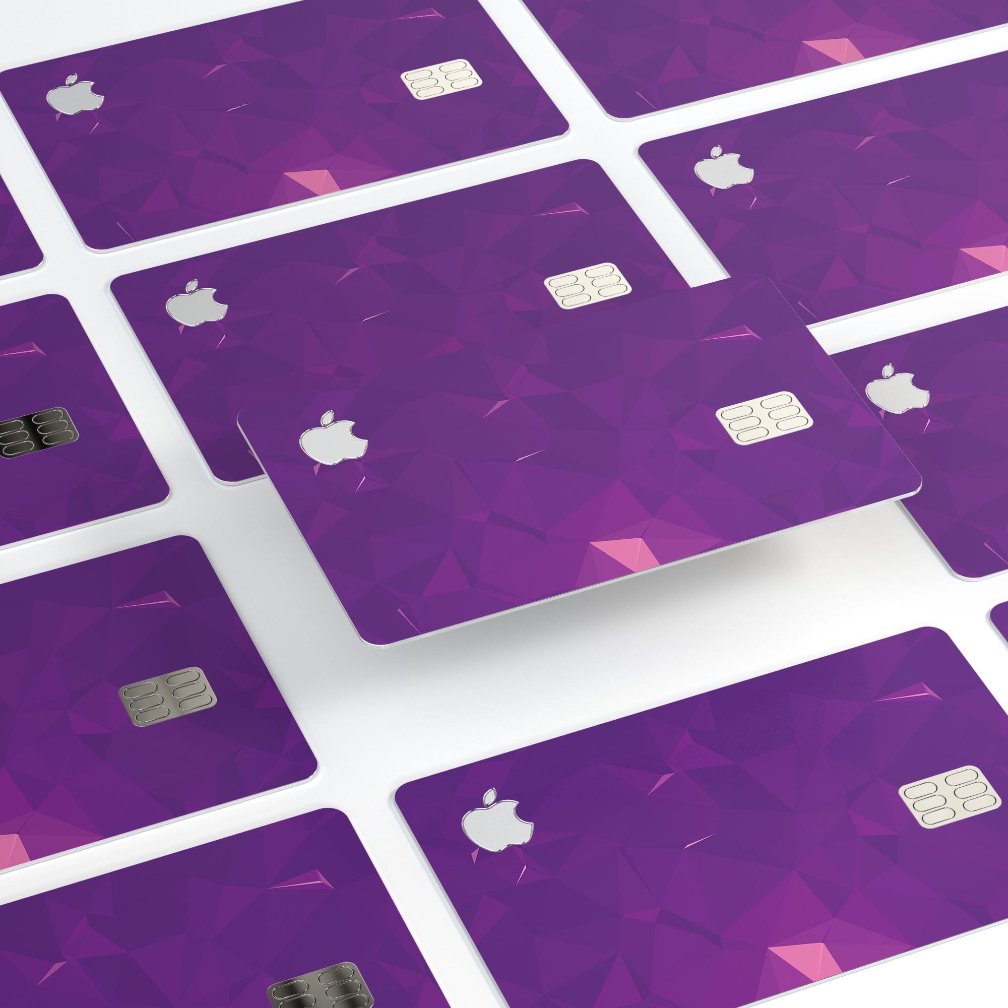 Dark Purple Geometric V15 decal skin for Apple Card, showcasing a stylish geometric design with a premium finish.