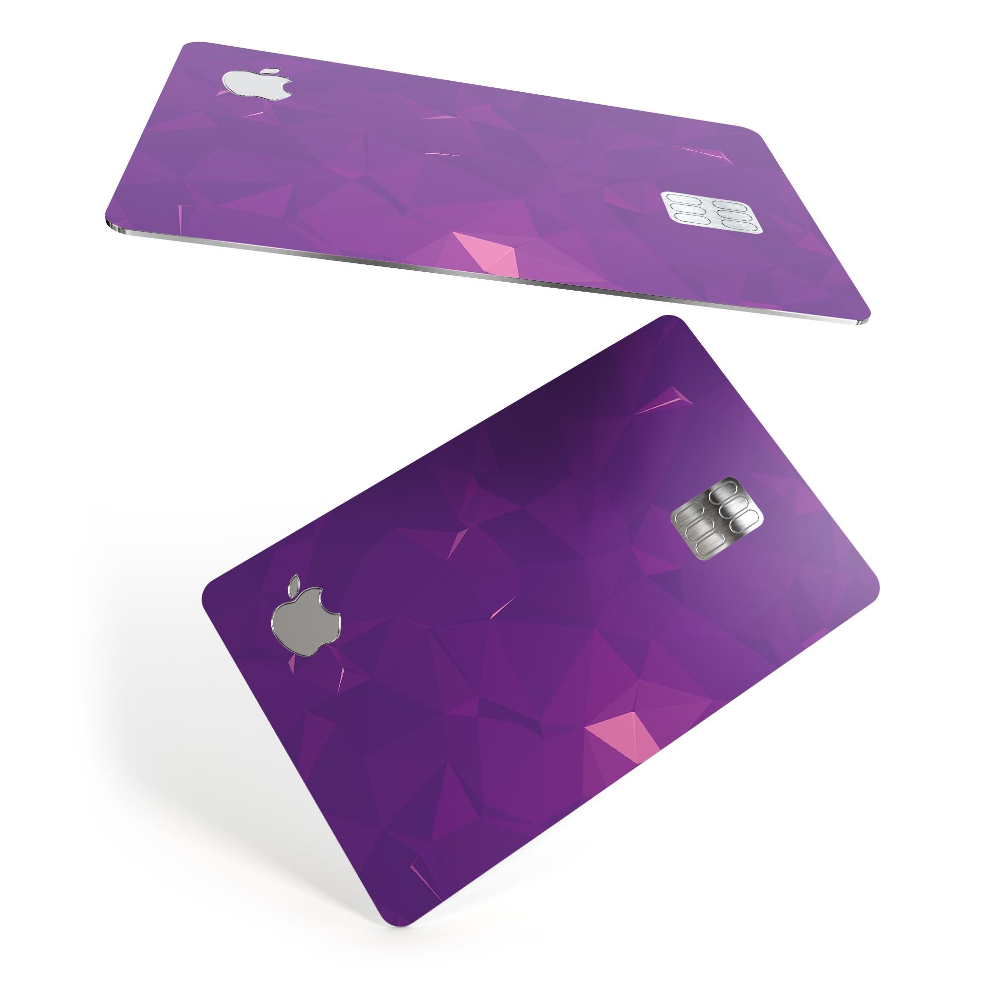 Dark Purple Geometric V15 decal skin for Apple Card, showcasing a stylish geometric design with a premium finish.