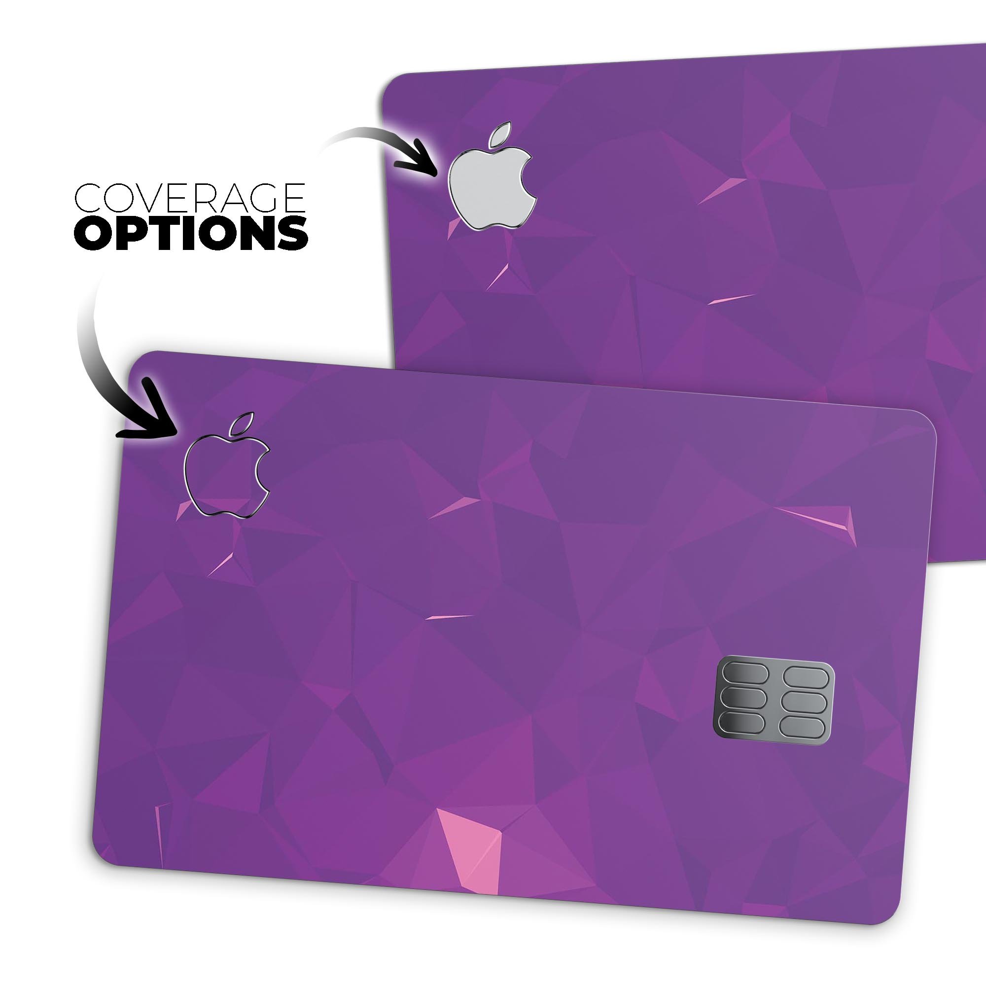 Dark Purple Geometric V15 decal skin for Apple Card, showcasing a stylish geometric design with a premium finish.