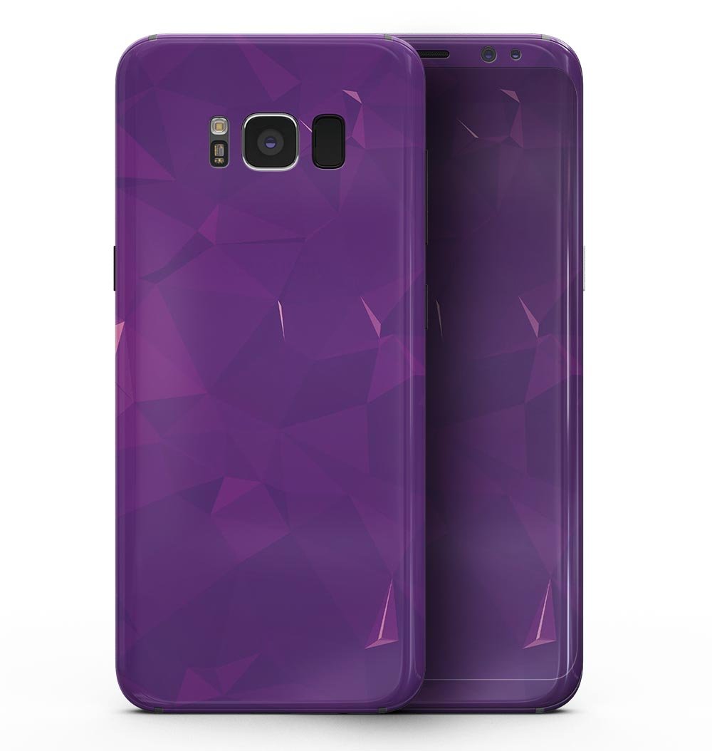 Dark Purple Geometric V15 skin for Samsung Galaxy S8, showcasing a stylish geometric pattern on a sleek device.