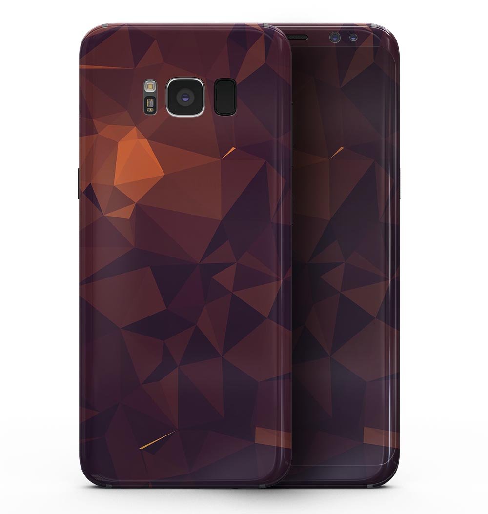 Dark Red Geometric V15 skin for Samsung Galaxy S8, showcasing a stylish geometric pattern on a sleek device.