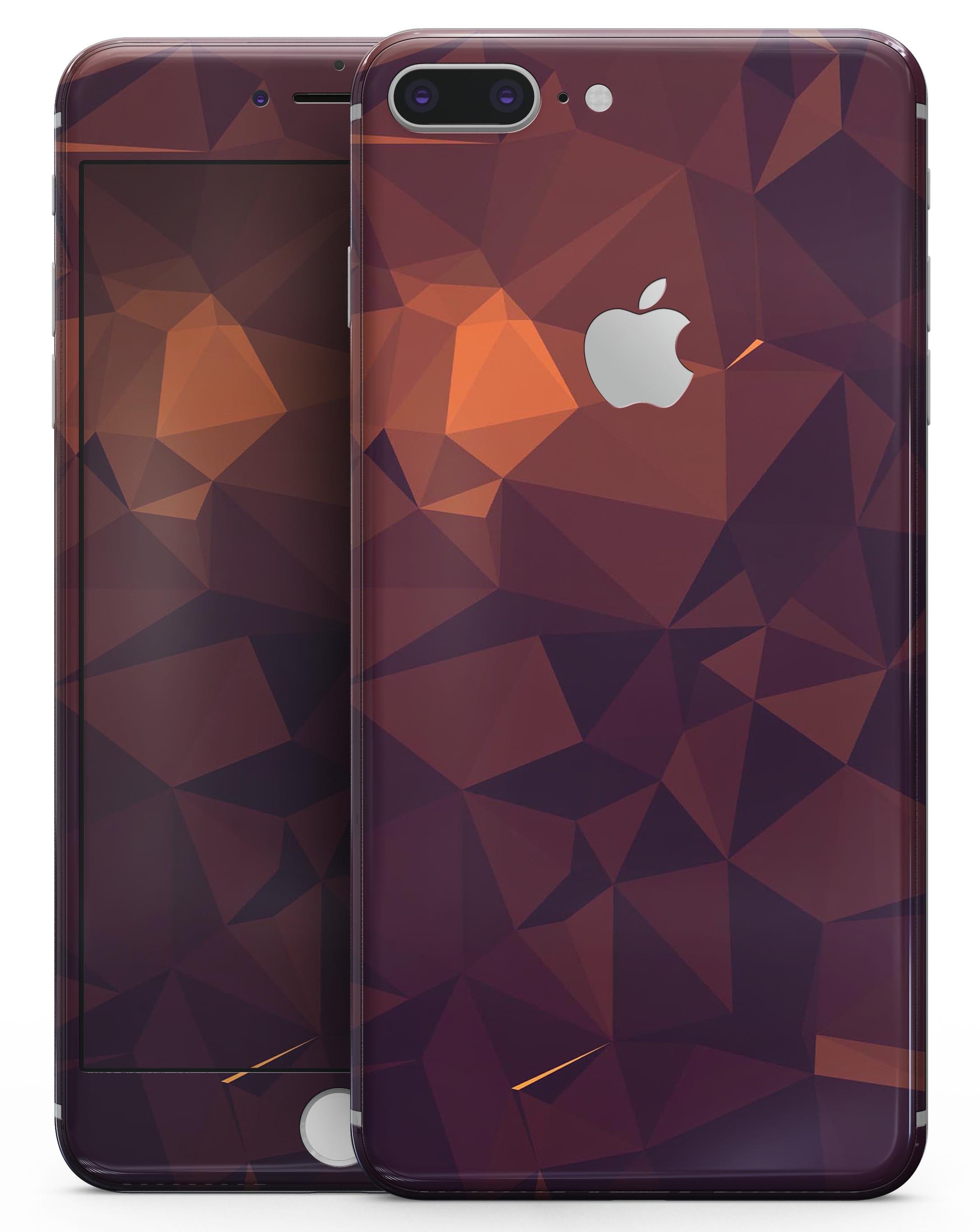 Dark Red Geometric V15 skin for iPhone 8 and 8 Plus, showcasing a stylish geometric pattern on a sleek device.