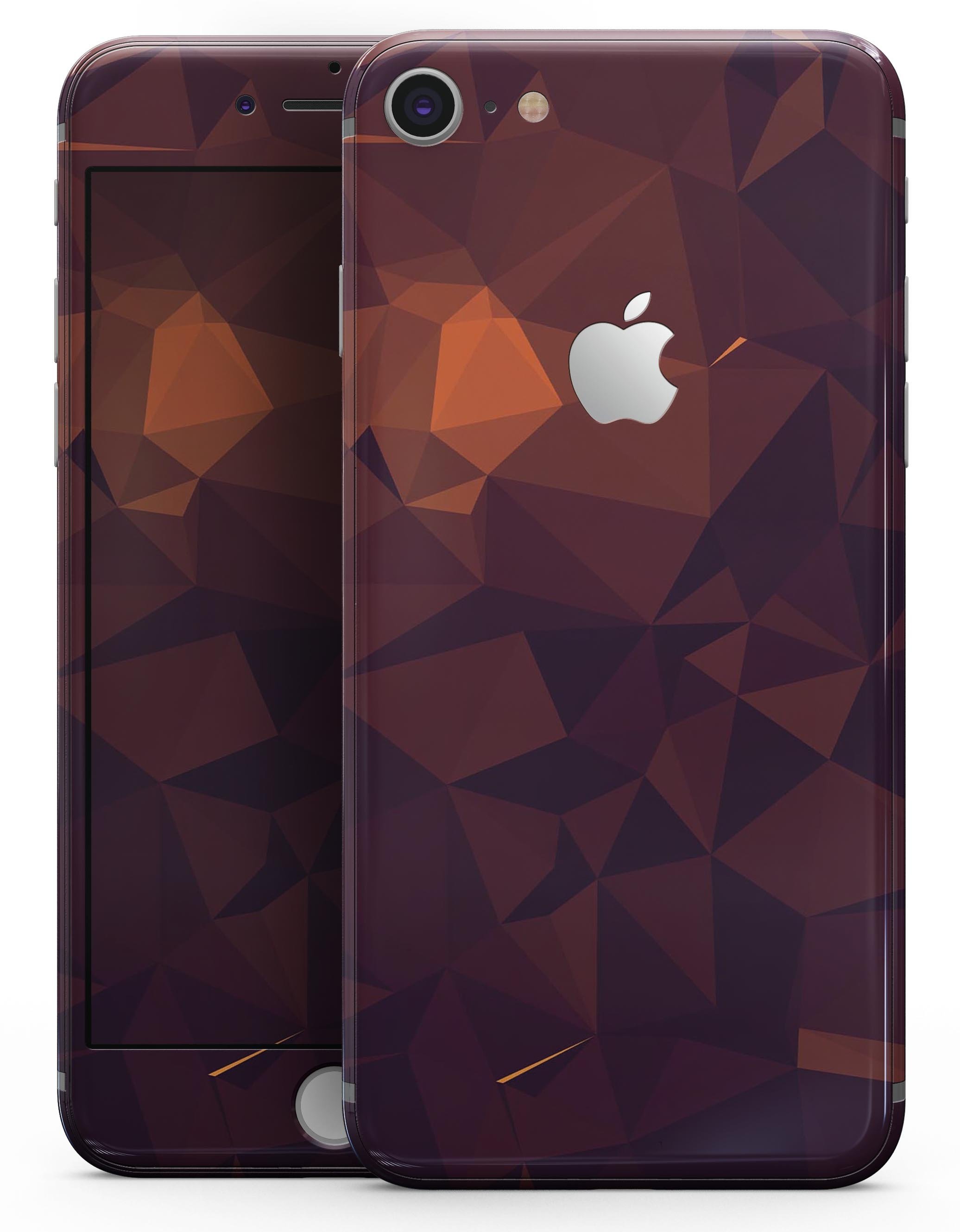 Dark Red Geometric V15 skin for iPhone 8 and 8 Plus, showcasing a stylish geometric pattern on a sleek device.