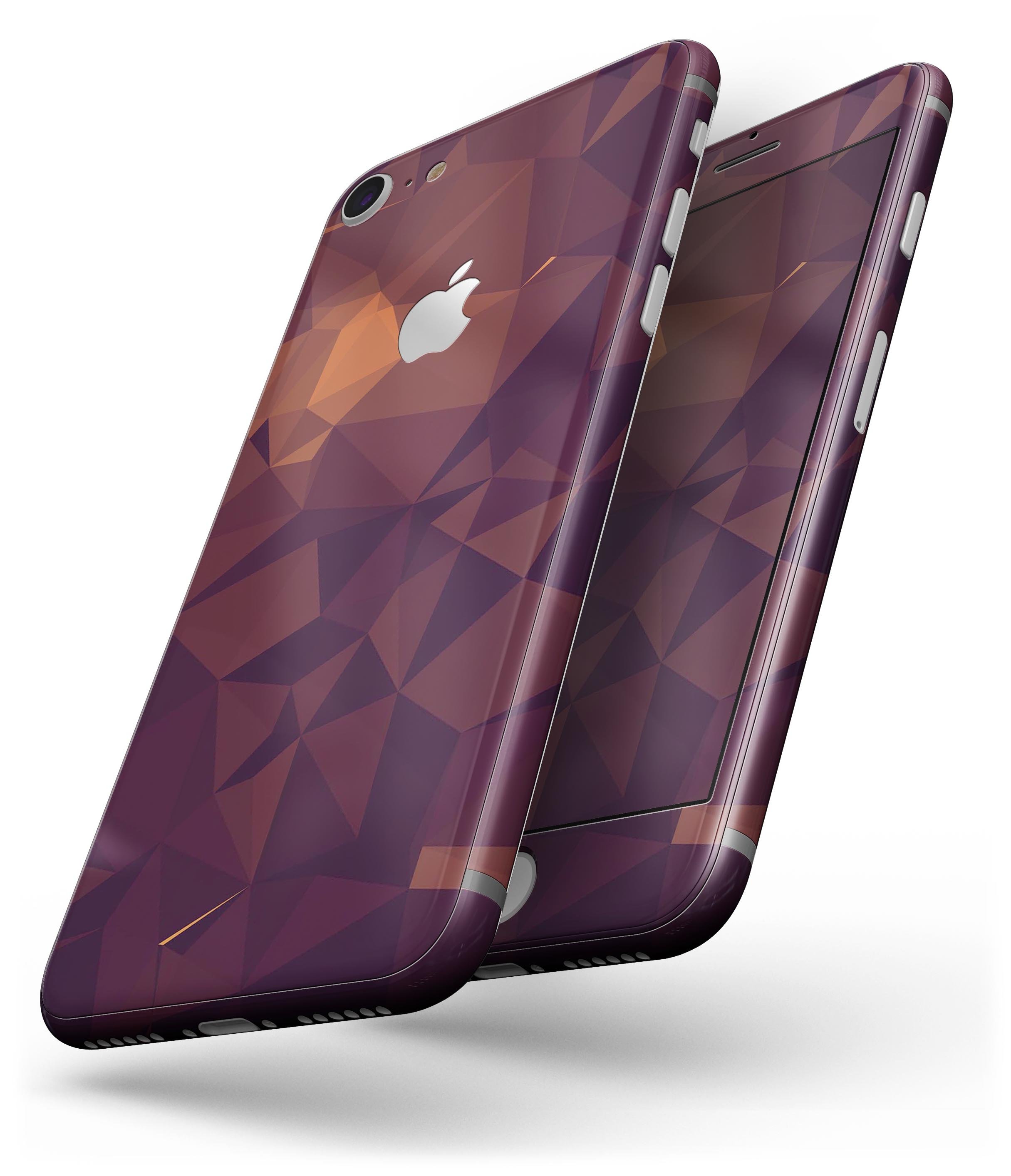 Dark Red Geometric V15 skin for iPhone 8 and 8 Plus, showcasing a stylish geometric pattern on a sleek device.