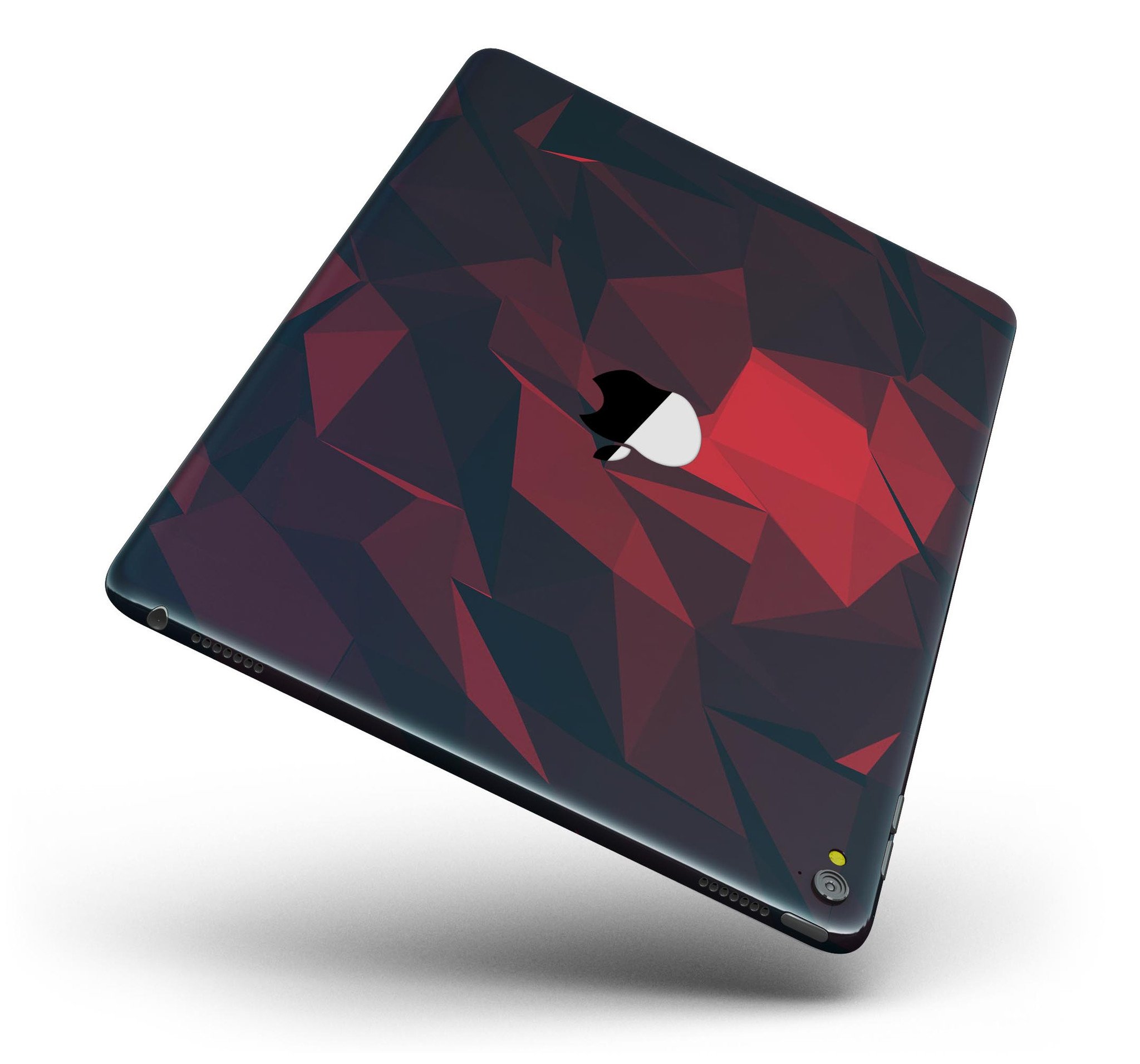 Dark Red Geometric V16 Full Body Skin for iPad Pro, showcasing a stylish geometric pattern on a sleek vinyl surface.