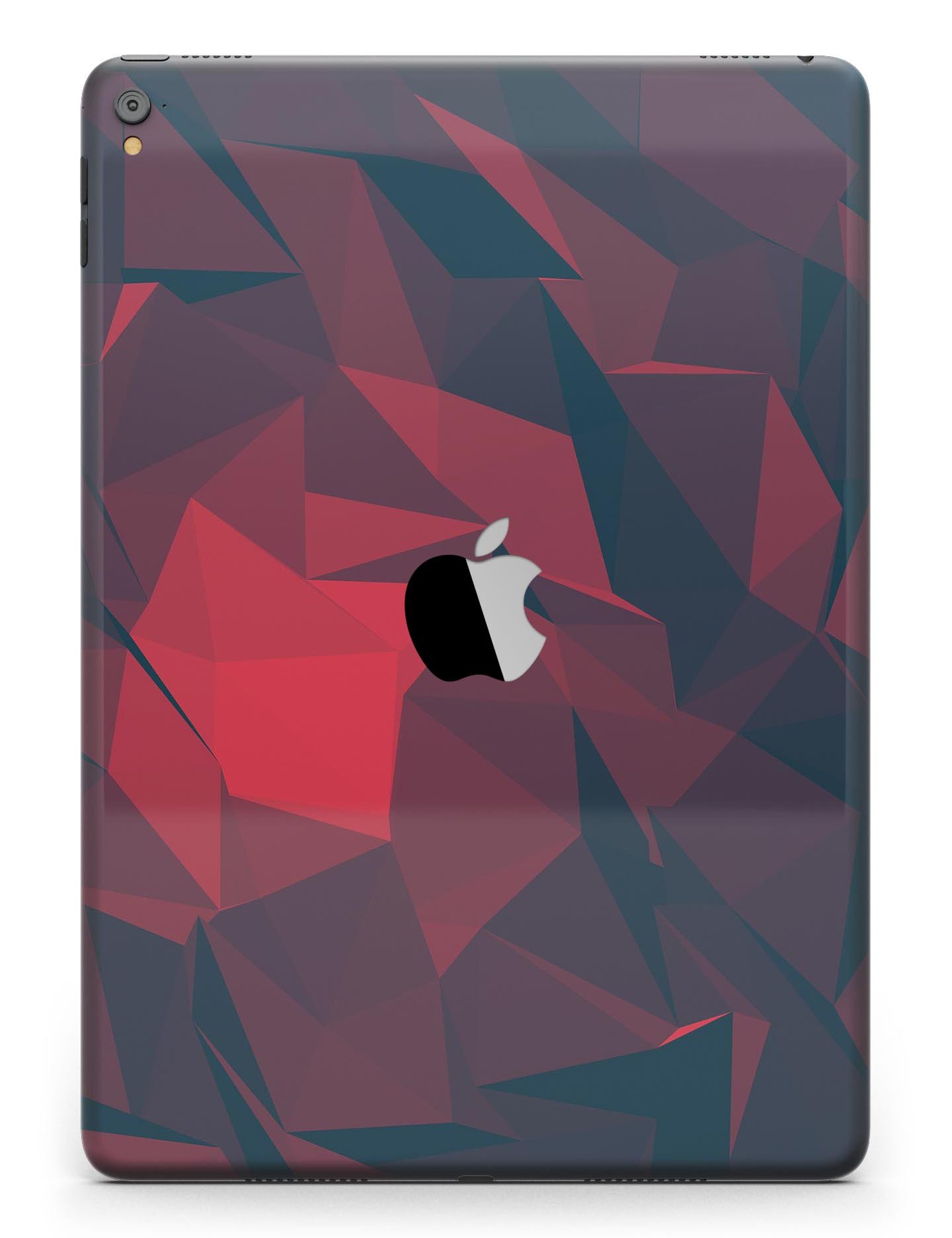 Dark Red Geometric V16 Full Body Skin for iPad Pro, showcasing a stylish geometric pattern on a sleek vinyl surface.