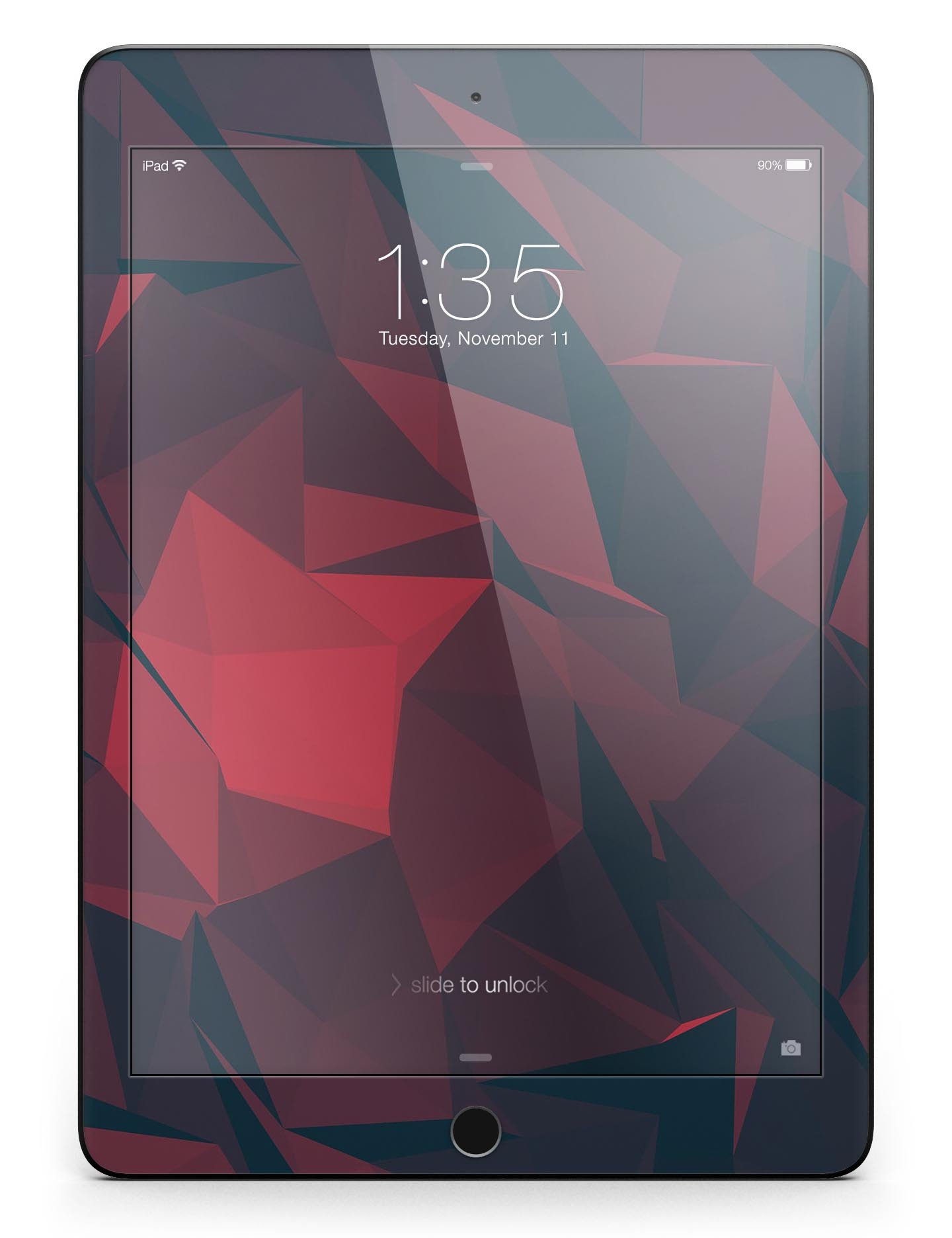 Dark Red Geometric V16 Full Body Skin for iPad Pro, showcasing a stylish geometric pattern on a sleek vinyl surface.