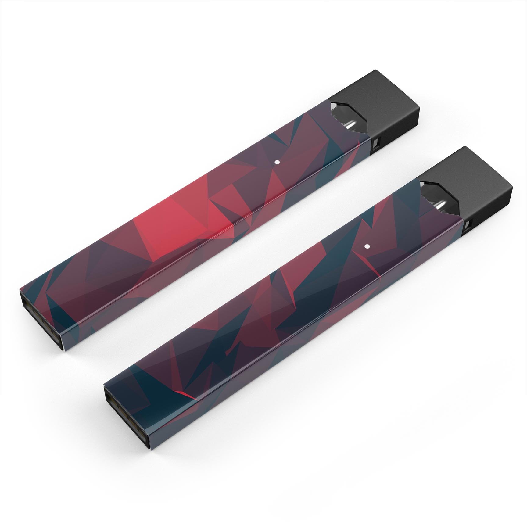 Dark Red Geometric V16 skin-wrap sticker designed for JUUL vaping device, showcasing a stylish geometric pattern.