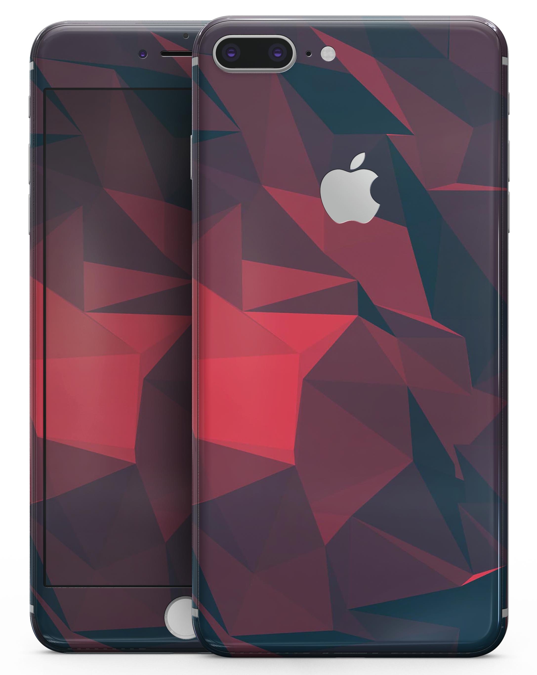 Dark Red Geometric V16 skin for iPhone 8 and 8 Plus, showcasing a stylish geometric pattern.