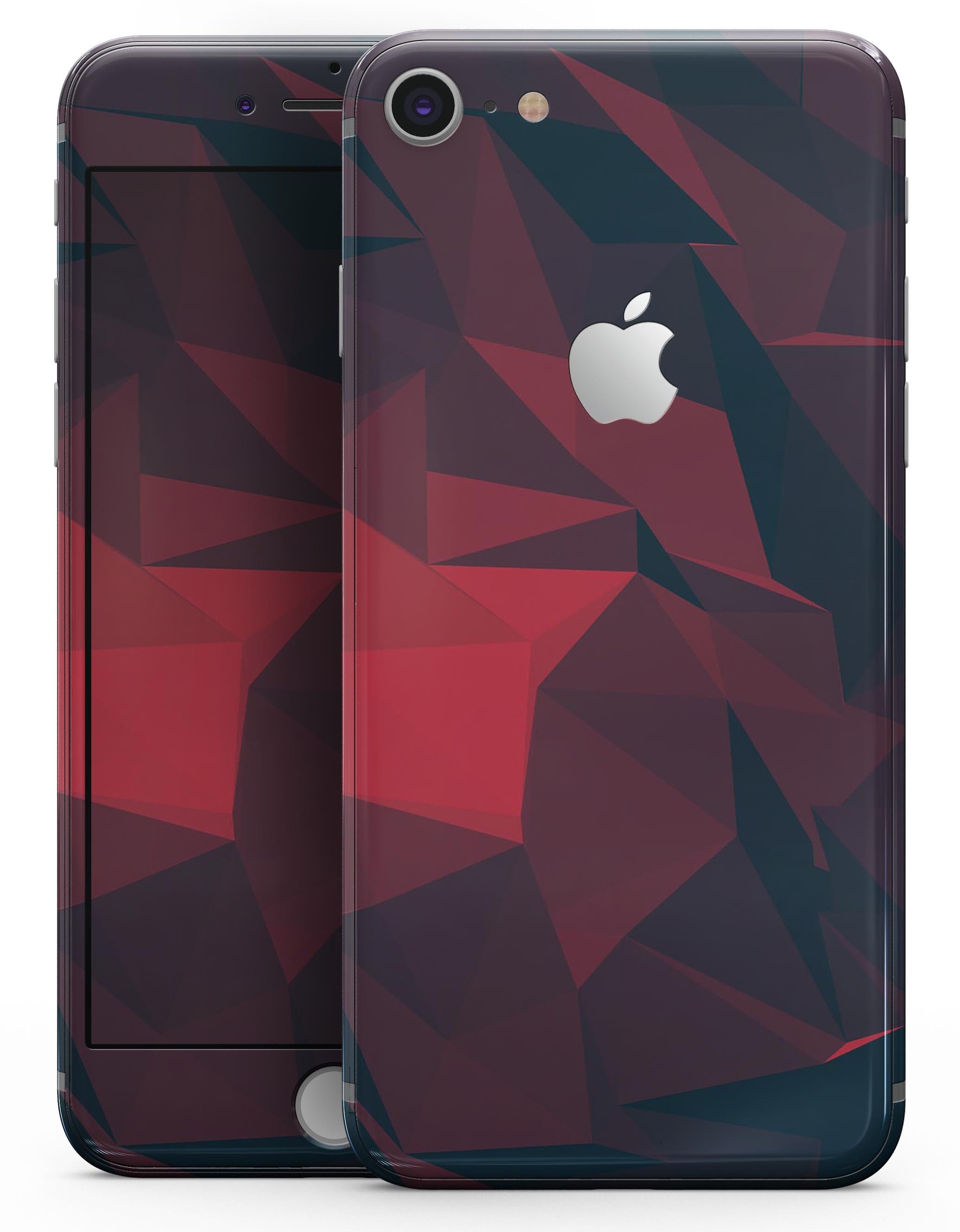 Dark Red Geometric V16 skin for iPhone 8 and 8 Plus, showcasing a stylish geometric pattern.