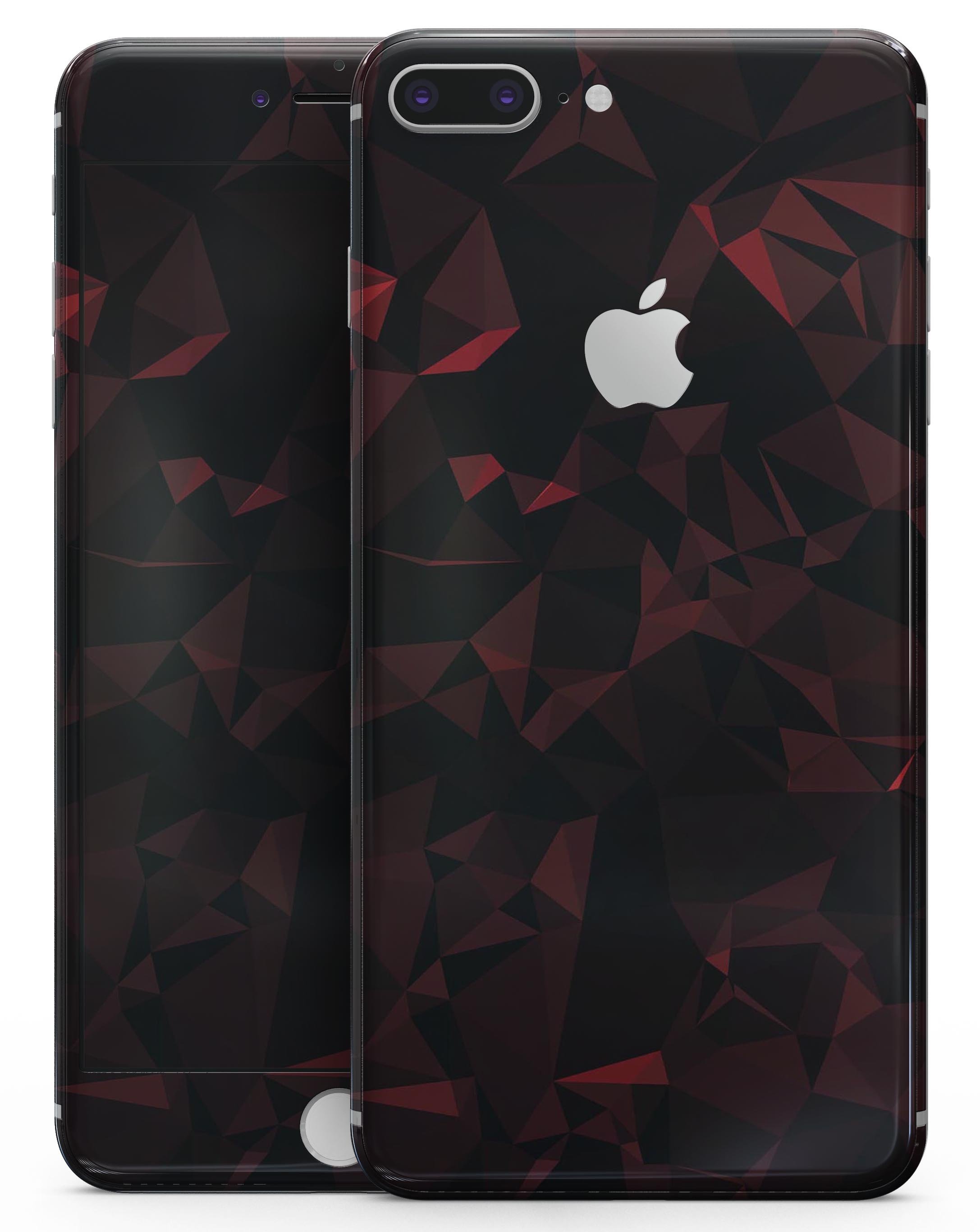 Dark Red Geometric V2 skin-kit for iPhone 8 and 8 Plus, showcasing a stylish geometric design.