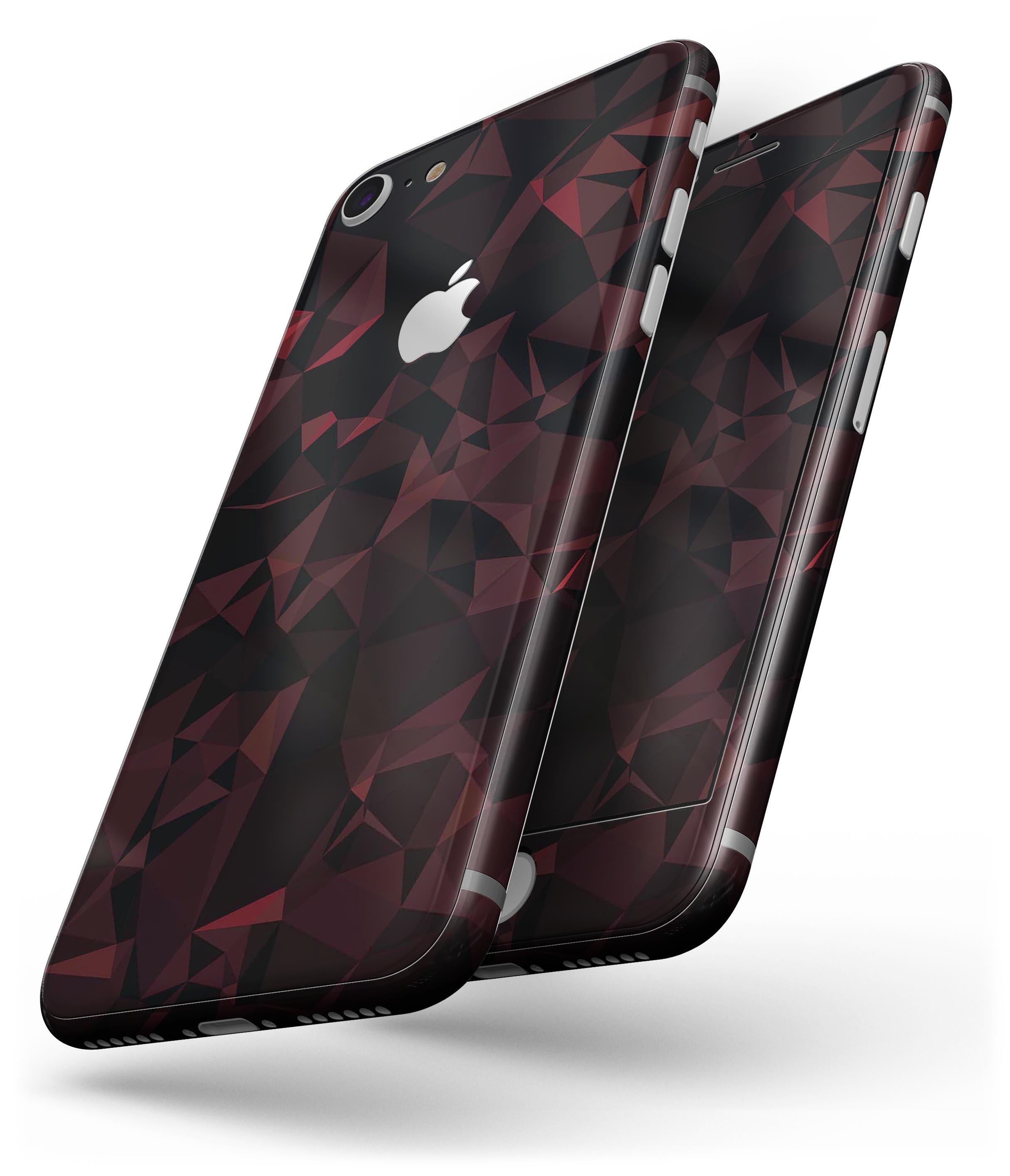 Dark Red Geometric V2 skin-kit for iPhone 8 and 8 Plus, showcasing a stylish geometric design.