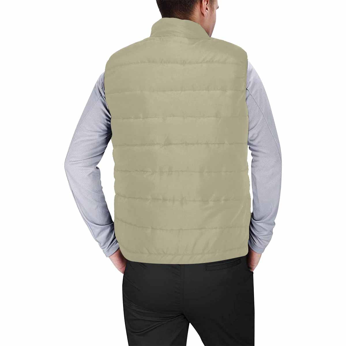 Dark Sage Green Men's Padded Vest featuring a quilted design and zipper closure, perfect for layering in cool weather.