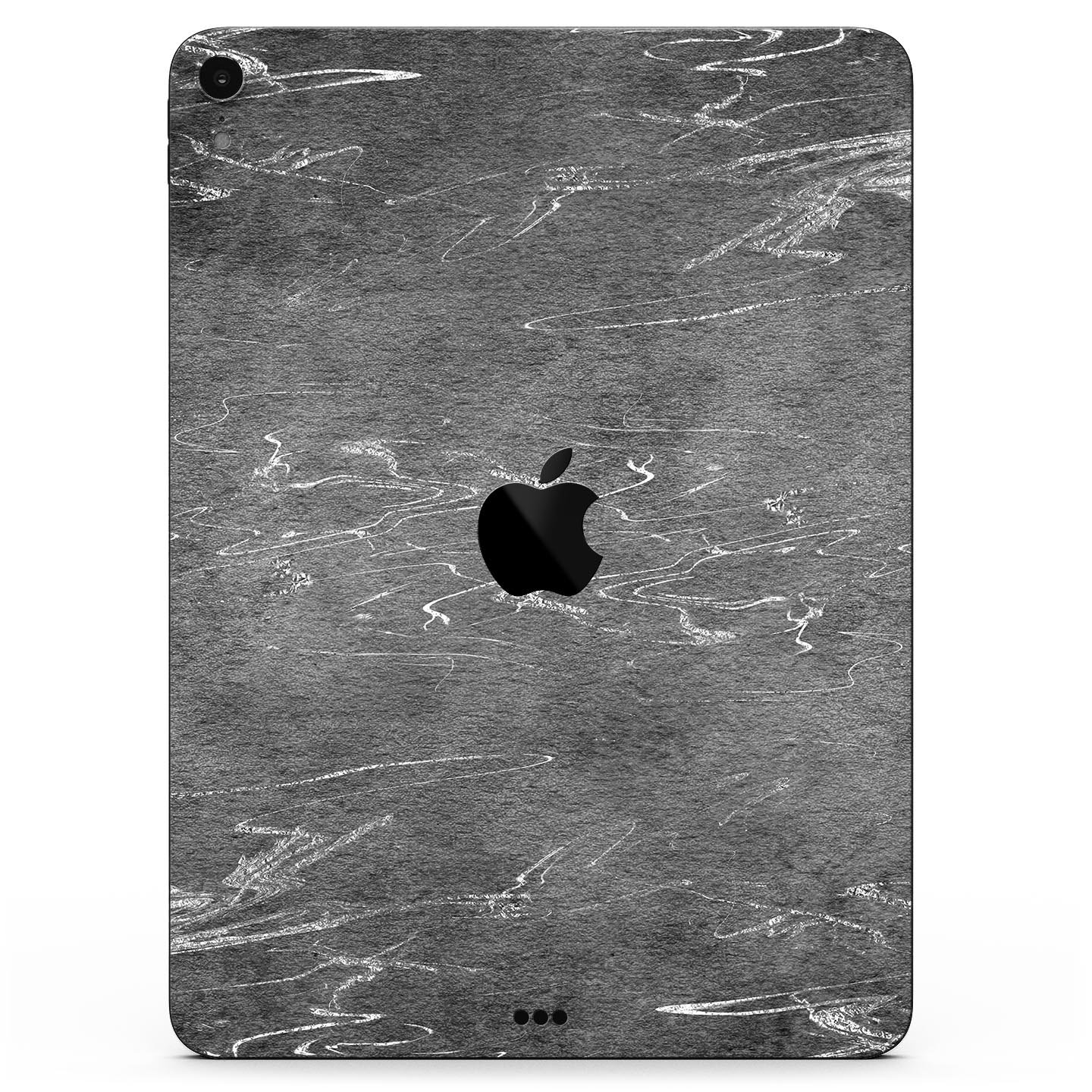 Dark Silver Marble Swirl V8 skin decal for Apple iPad, showcasing a stylish marble design with a premium finish.