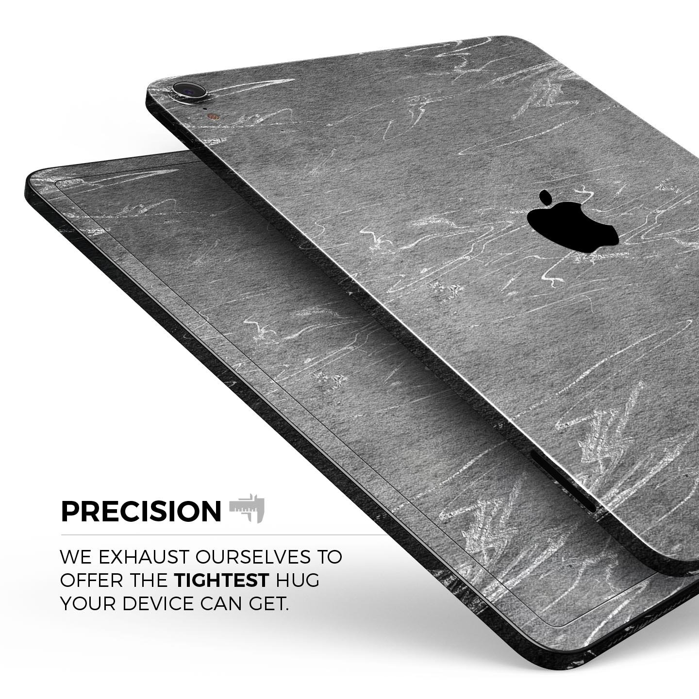 Dark Silver Marble Swirl V8 skin decal for Apple iPad, showcasing a stylish marble design with a premium finish.