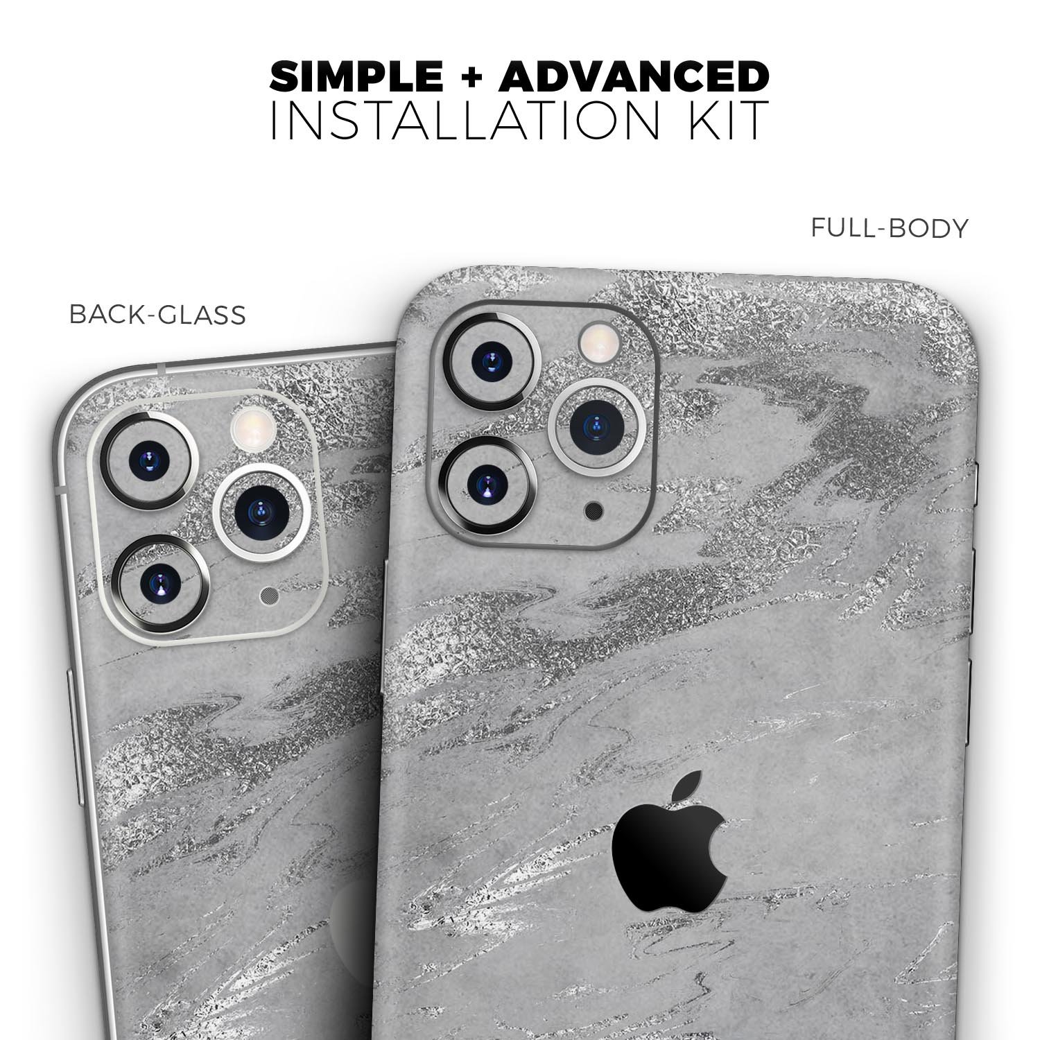 Dark Silver Marble Swirl V9 skin for Apple iPhone, showcasing a stylish design with a glossy finish.