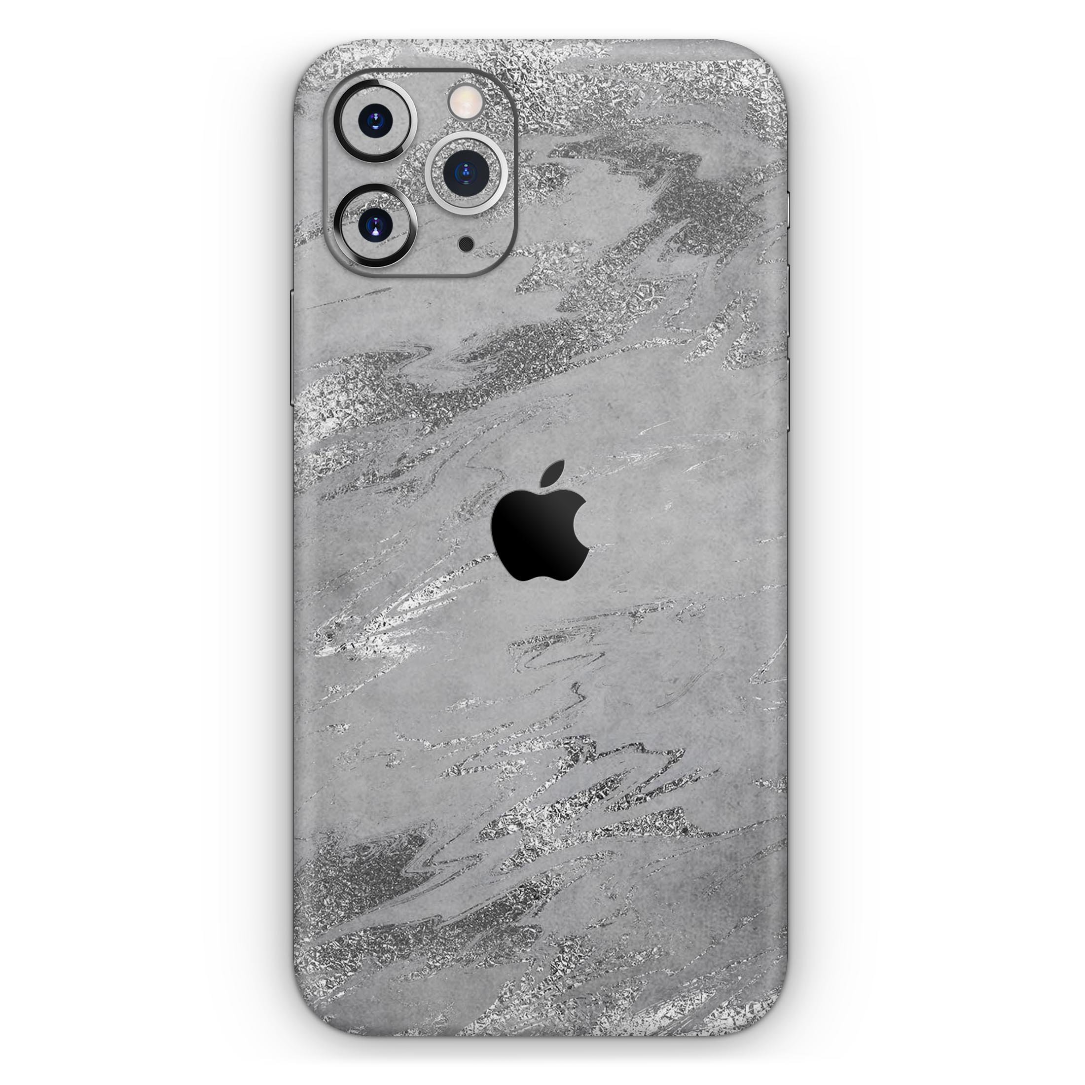 Dark Silver Marble Swirl V9 skin for Apple iPhone, showcasing a stylish design with a glossy finish.