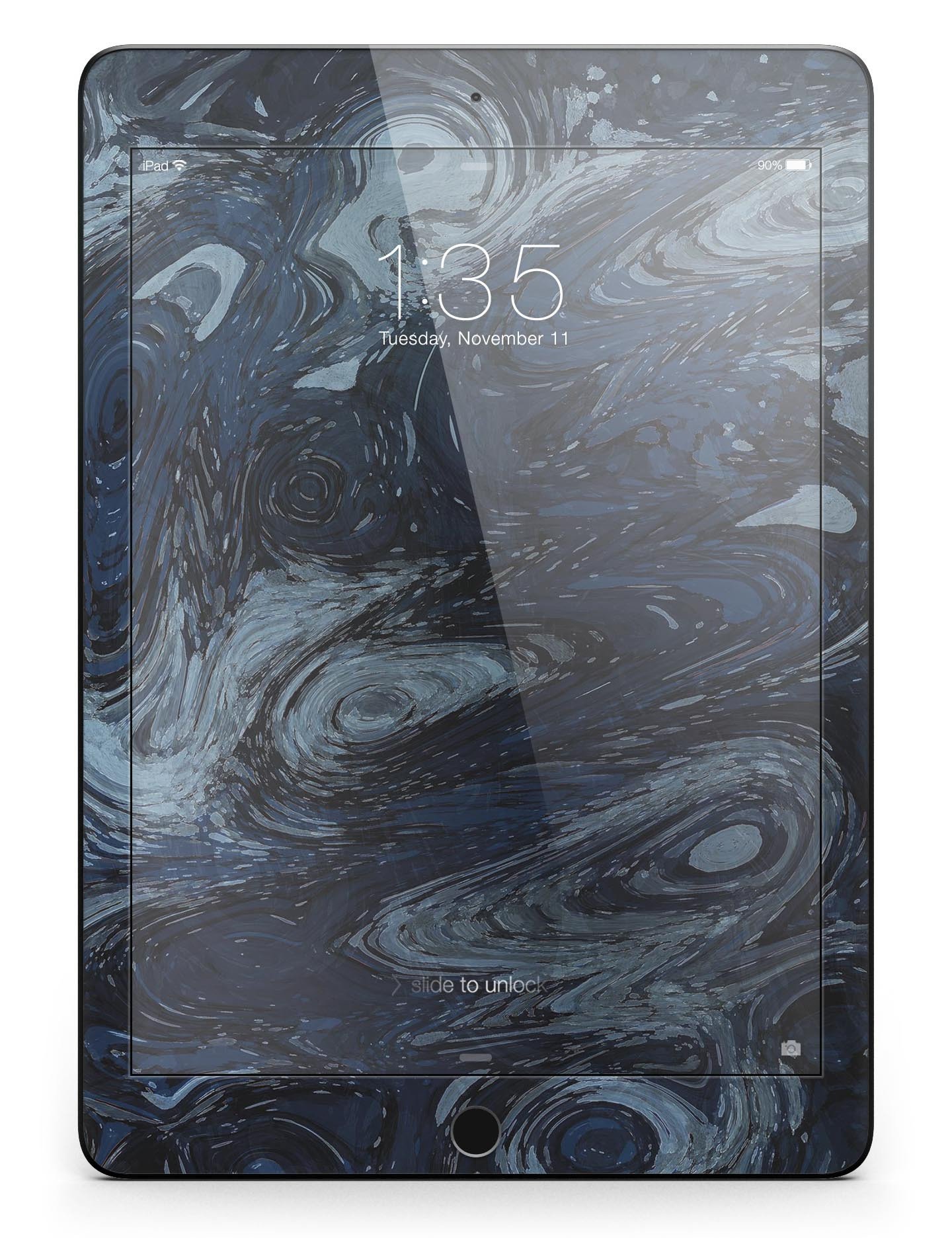 Dark Slate Marble Surface V32 Full Body Skin for iPad Pro, showcasing a sleek marble design that enhances device aesthetics.