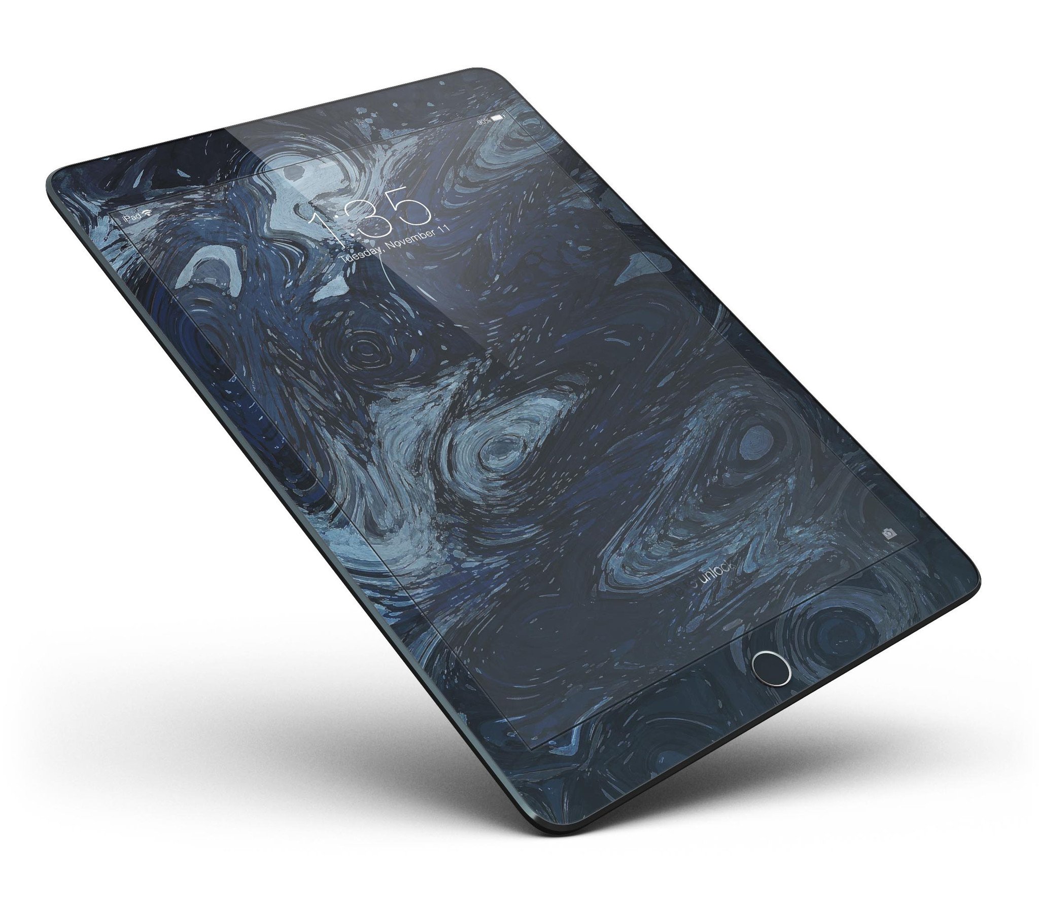 Dark Slate Marble Surface V32 Full Body Skin for iPad Pro, showcasing a sleek marble design that enhances device aesthetics.