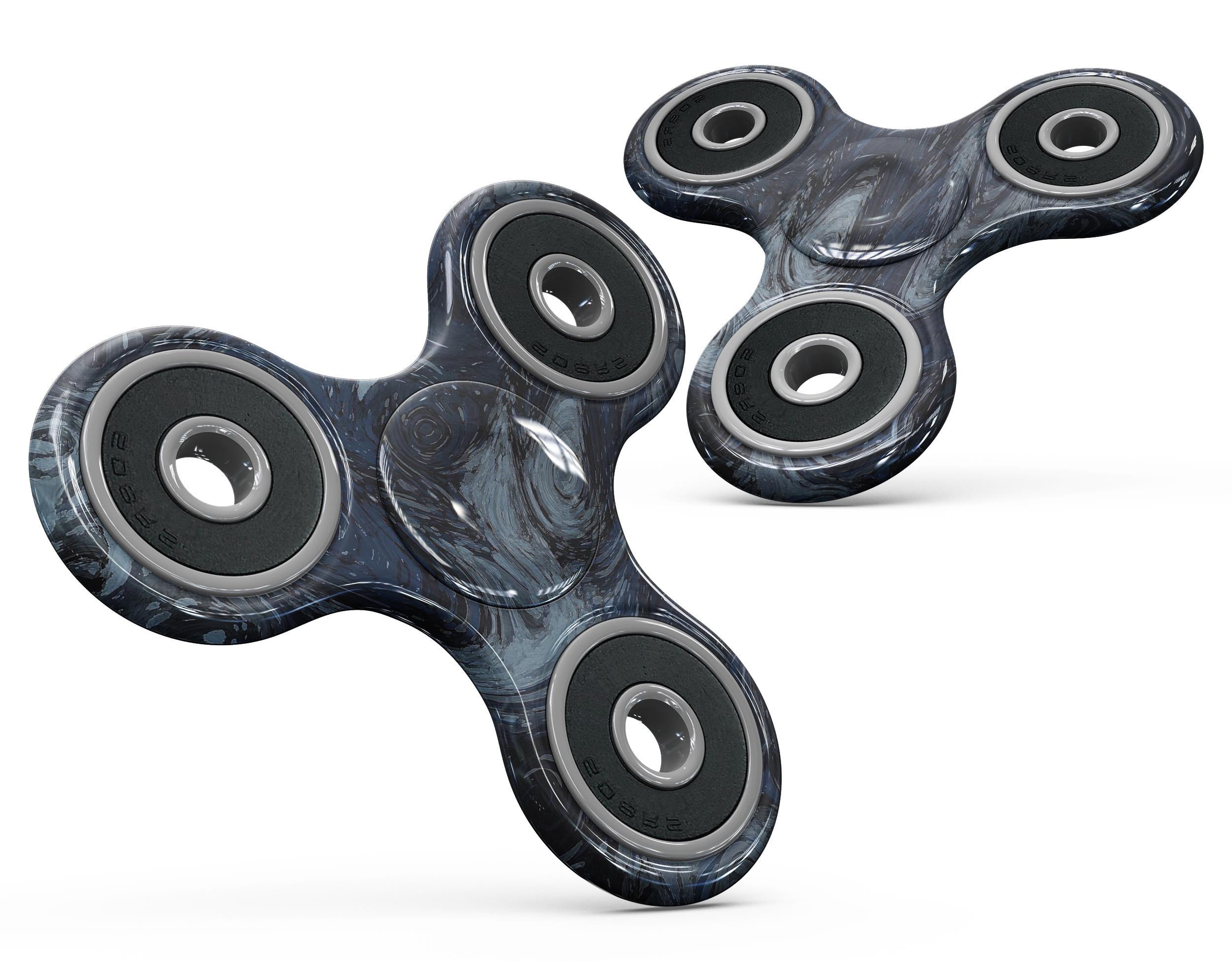 Dark Slate Marble Surface V32 Fidget Spinner Skin-Kit showcasing a stylish marble design for personalization and protection.