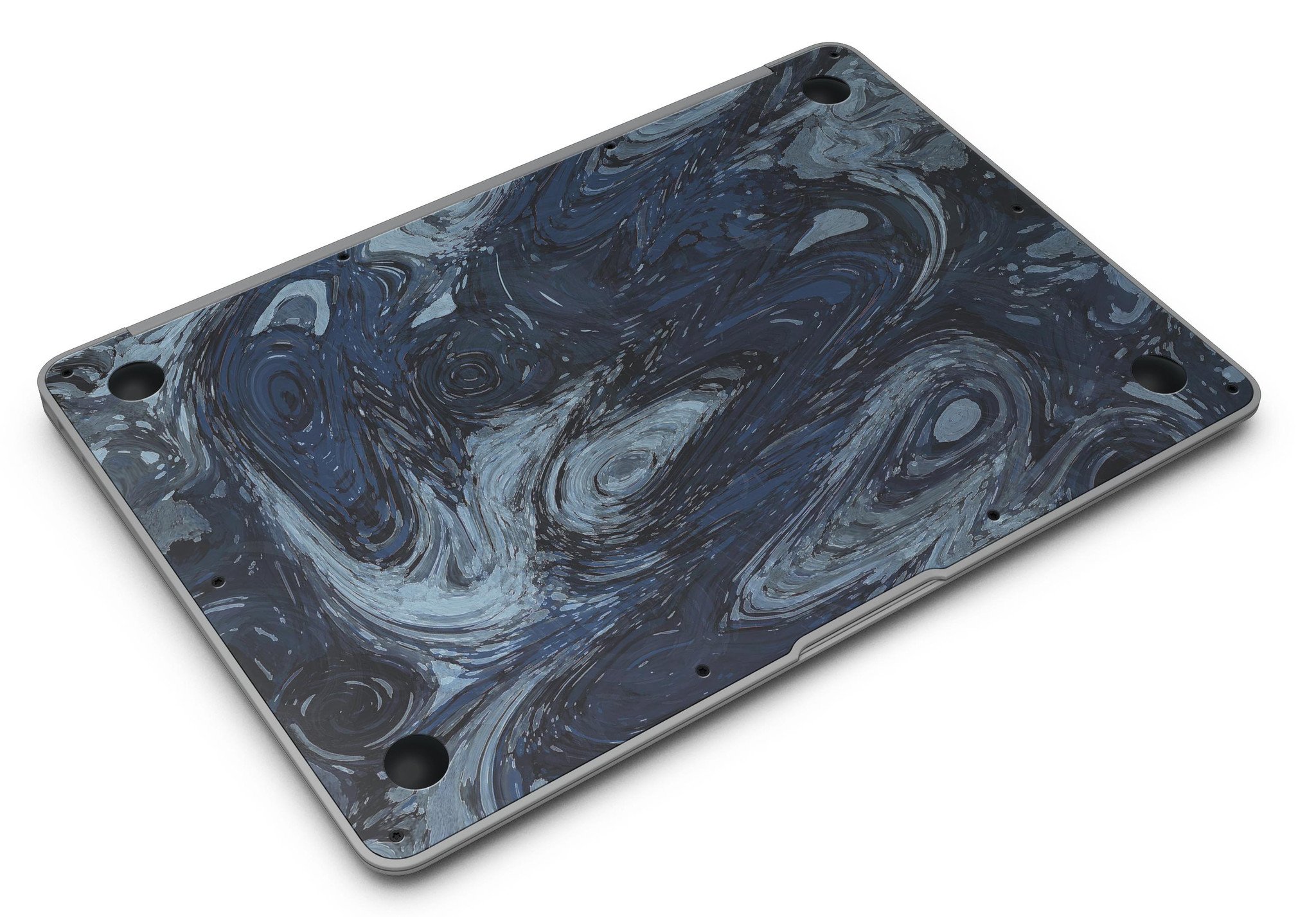 Dark Slate Marble Skin Kit for MacBook Air, showcasing a sleek marble design that enhances the device's appearance while providing protection.