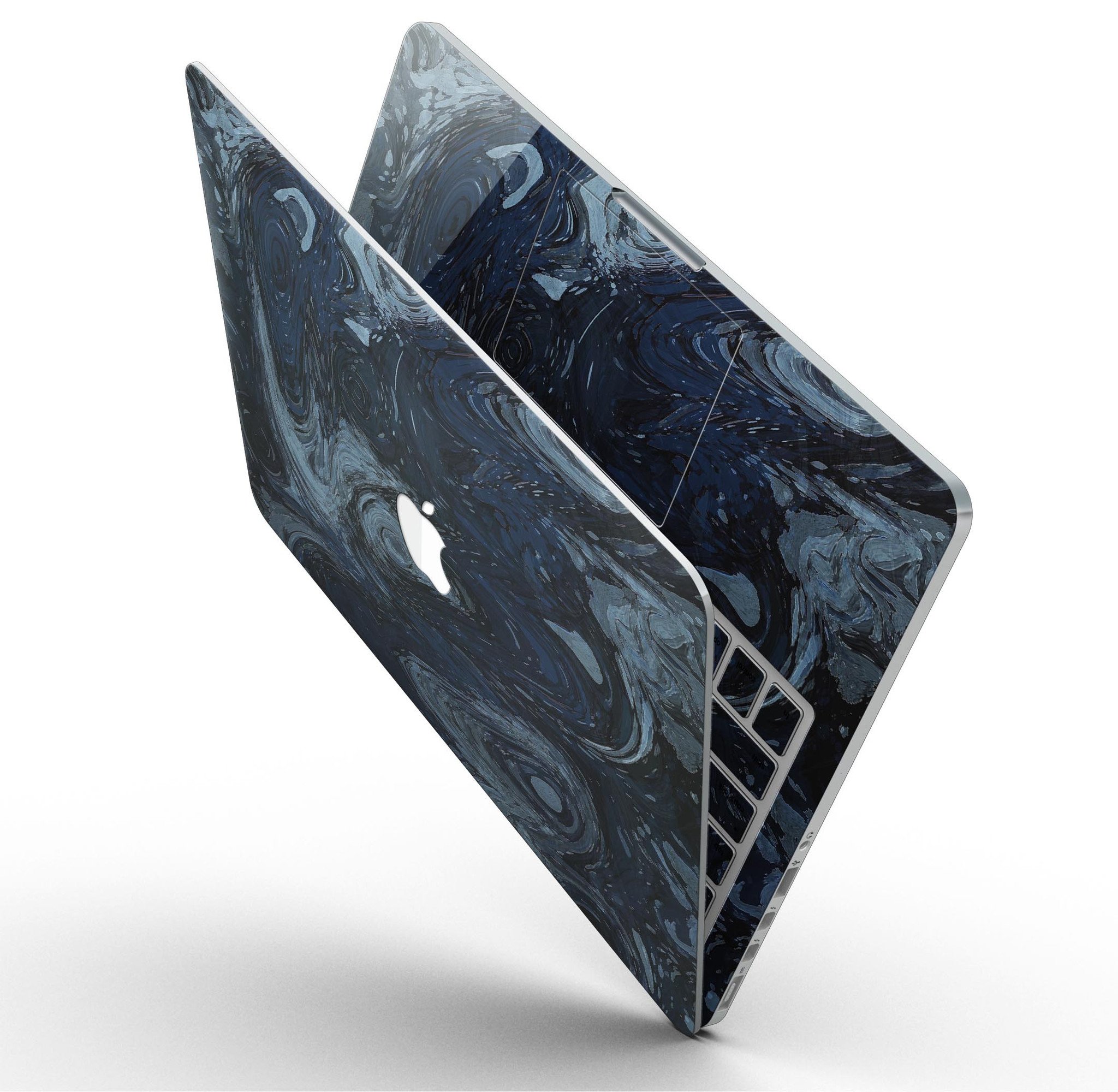 Dark Slate Marble Surface V32 skin applied on a MacBook Pro with Retina Display, showcasing its elegant design and fit.