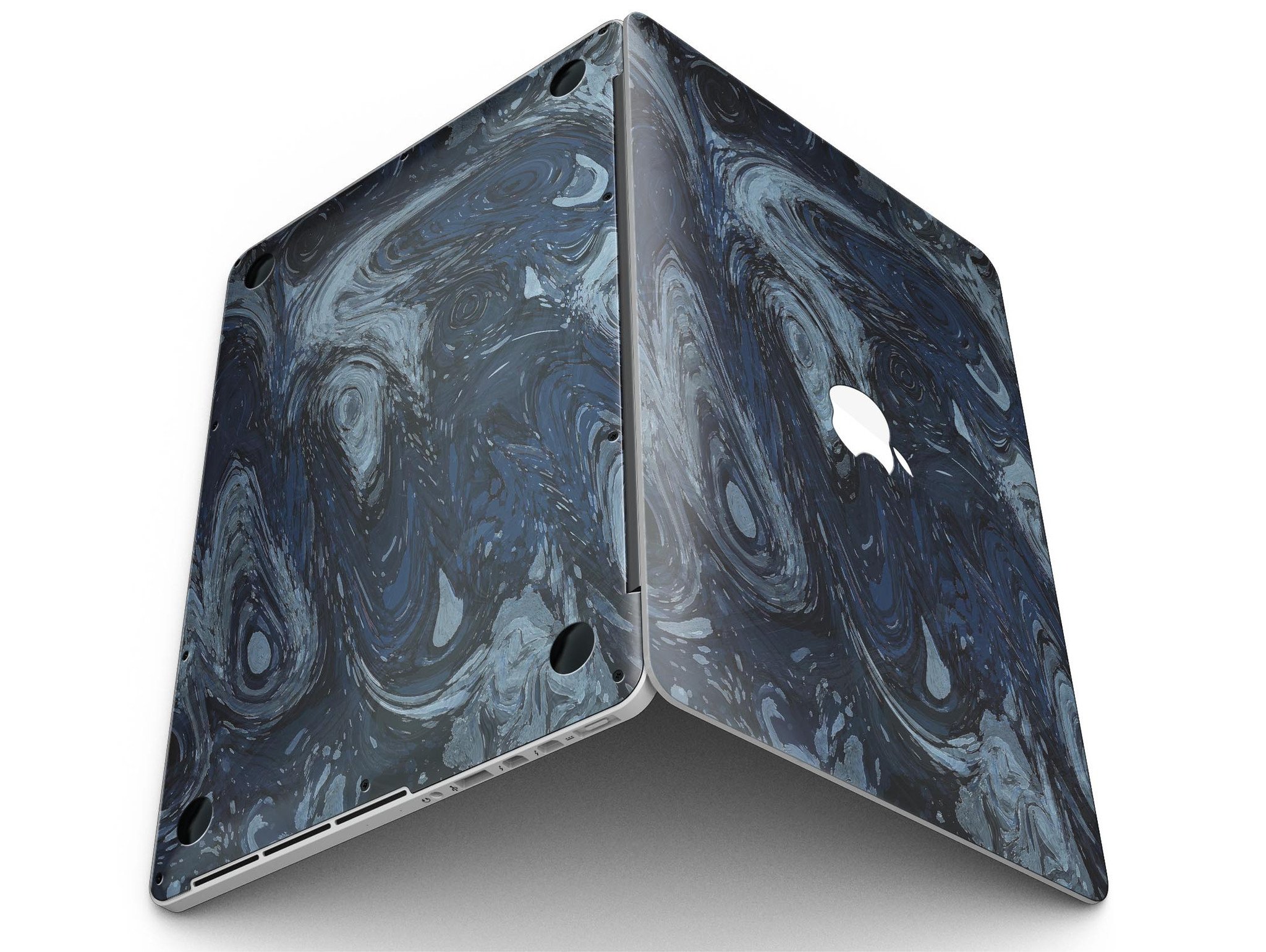 Dark Slate Marble Surface V32 skin applied on a MacBook Pro with Retina Display, showcasing its elegant design and fit.