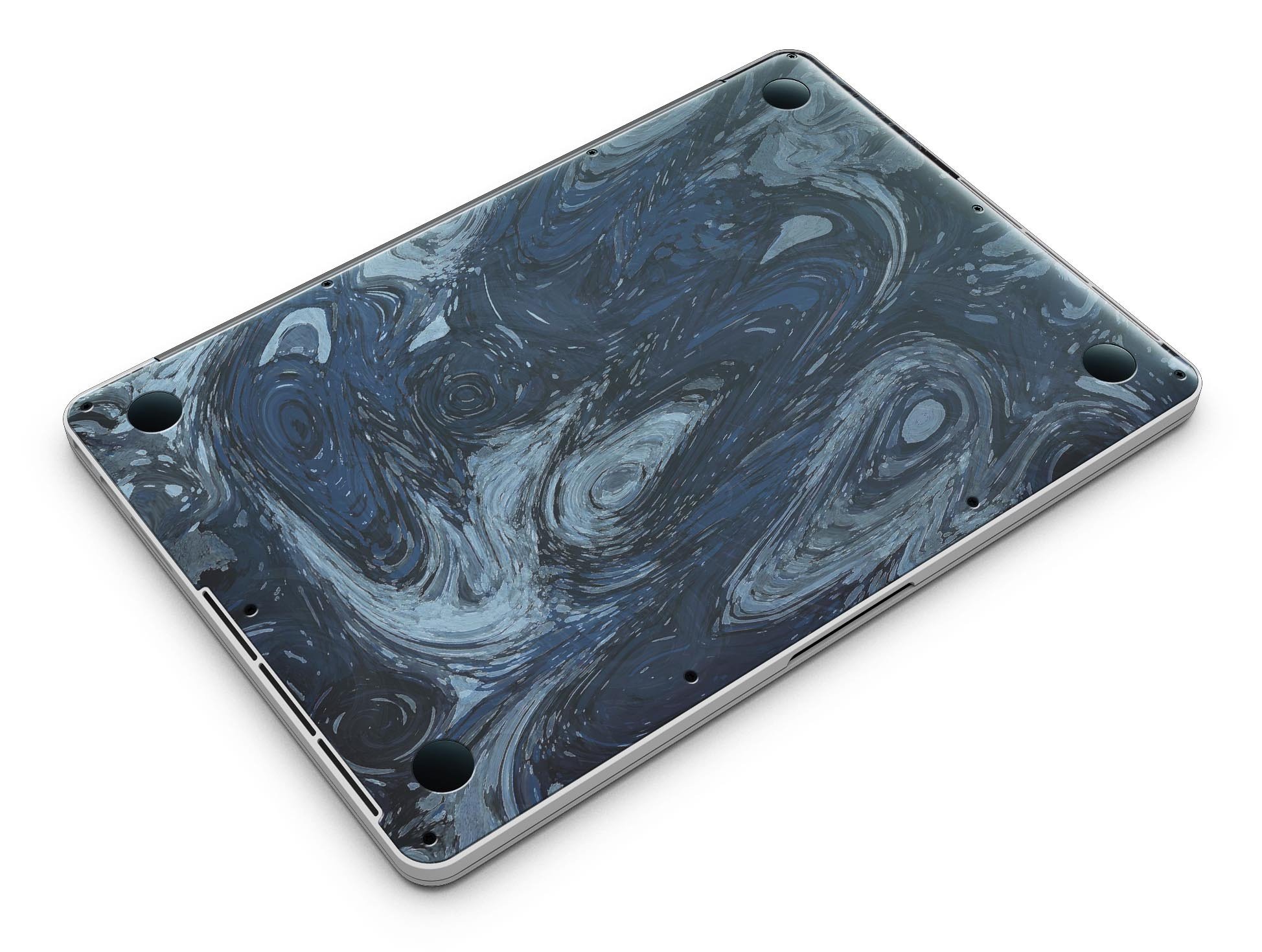 Dark Slate Marble Surface V32 skin applied on a MacBook Pro with Retina Display, showcasing its elegant design and fit.