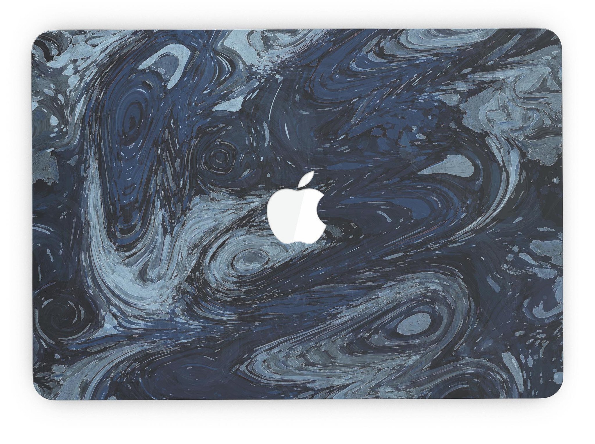 Dark Slate Marble Surface V32 skin applied on a MacBook Pro with Retina Display, showcasing its elegant design and fit.